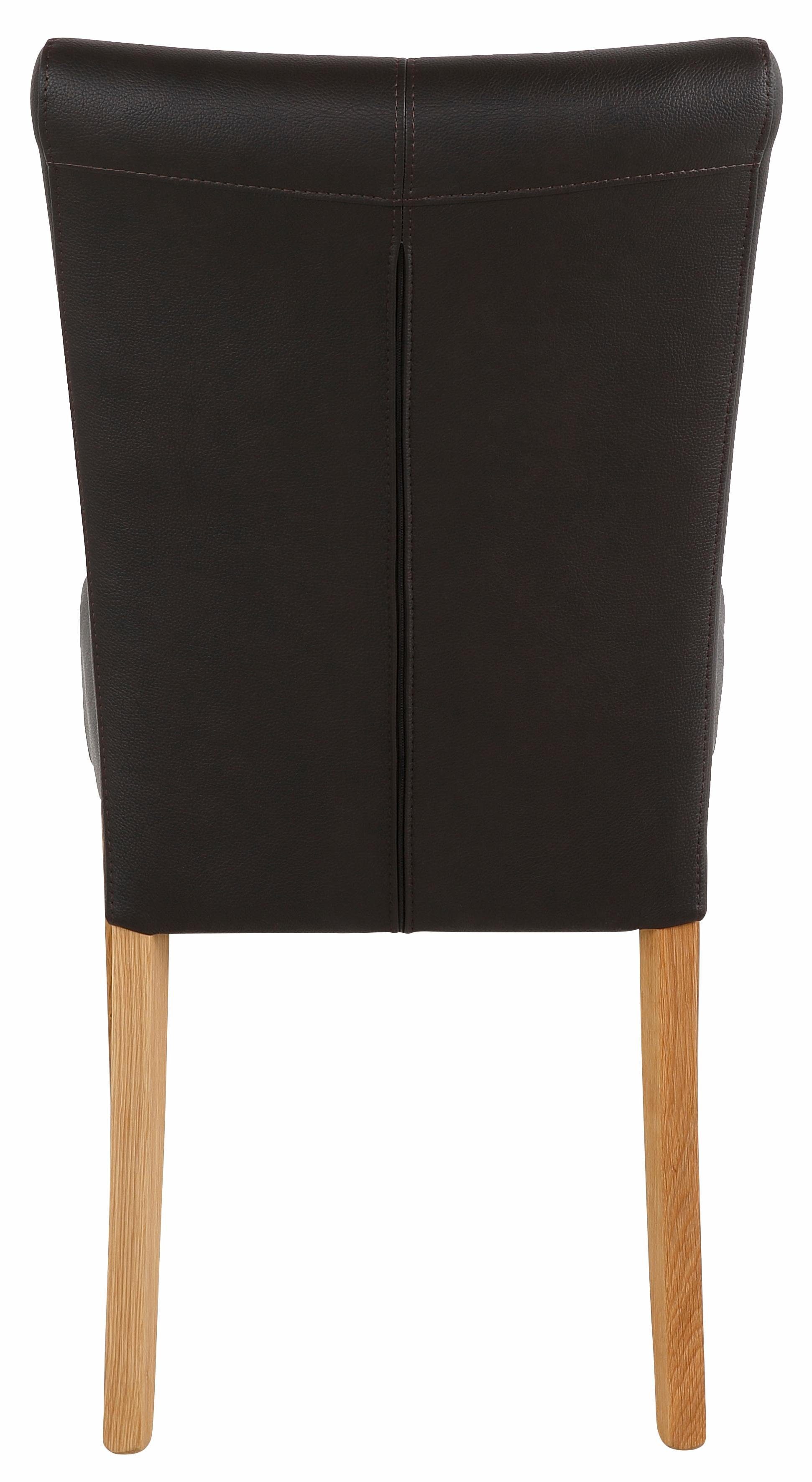 Home affaire 4-Fußstuhl Queen Polsterstuhl (Set, 2 St), verschiedene Bezüge, Gestell Massivholz
