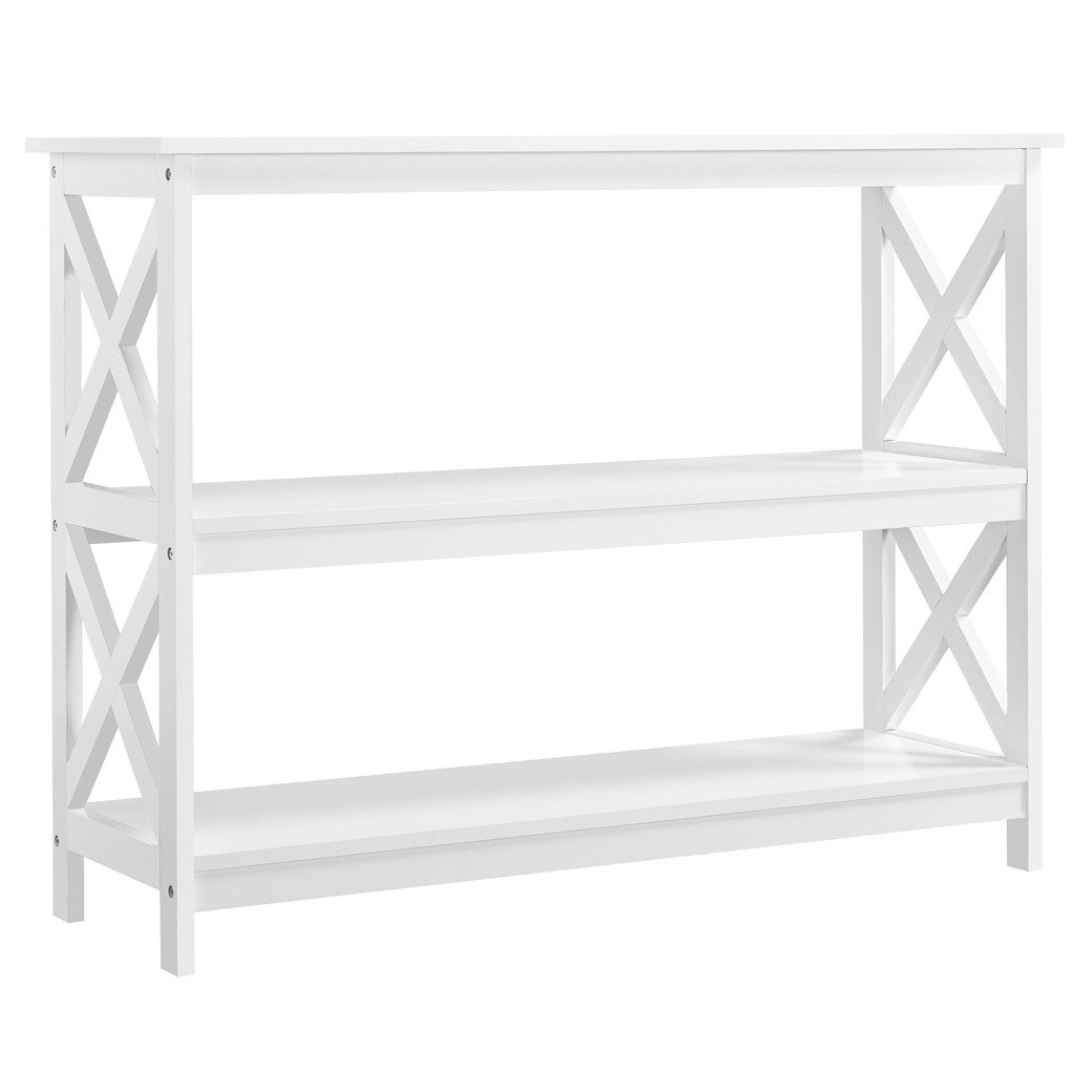 Yaheetech Konsolentisch, 3 Ebenen Beistelltisch aus Holz, 106 x 35 x 80 cm günstig online kaufen