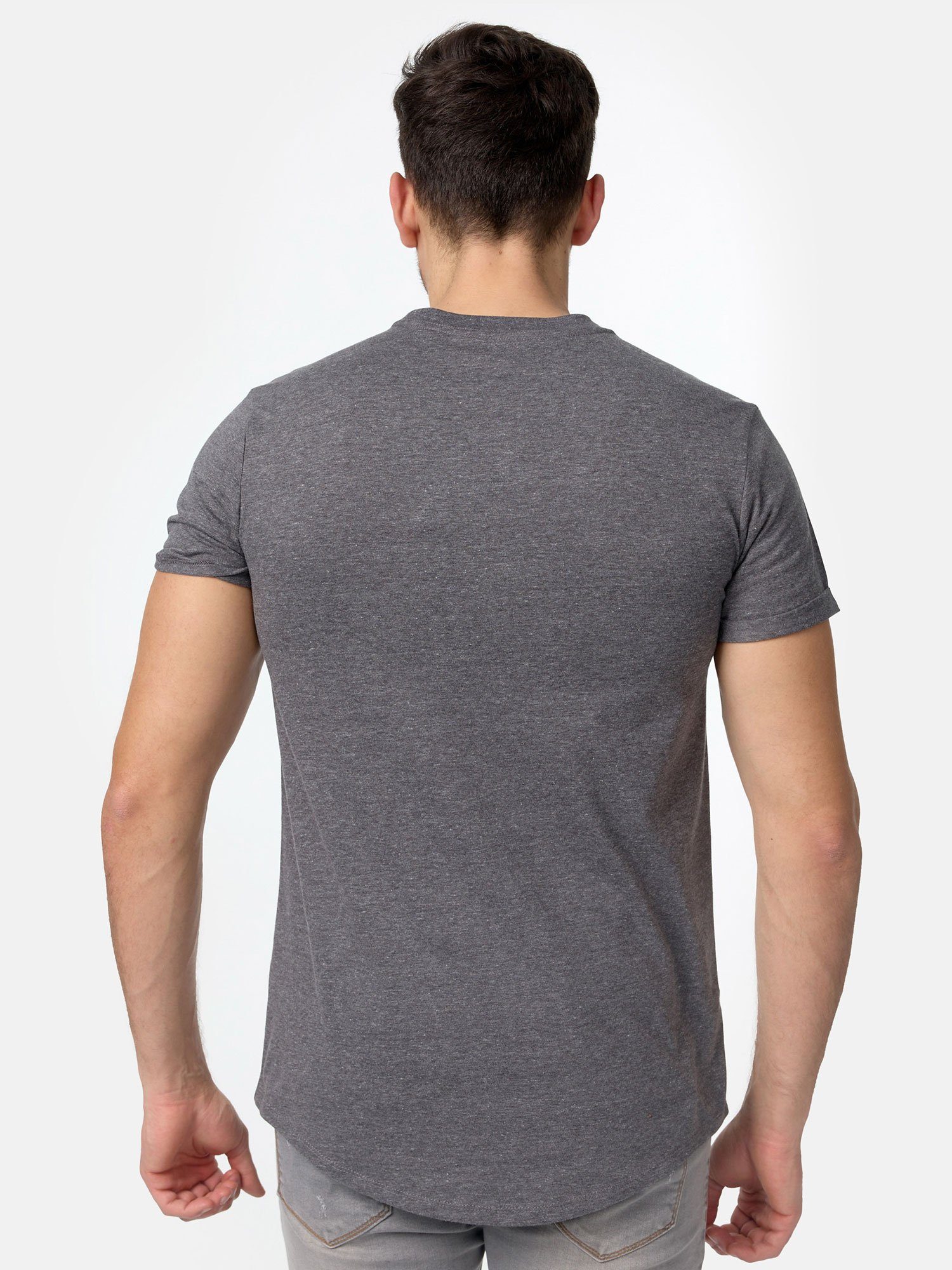 E105 Basic Rundhalsshirt T-Shirt anthrazit Tazzio Herren