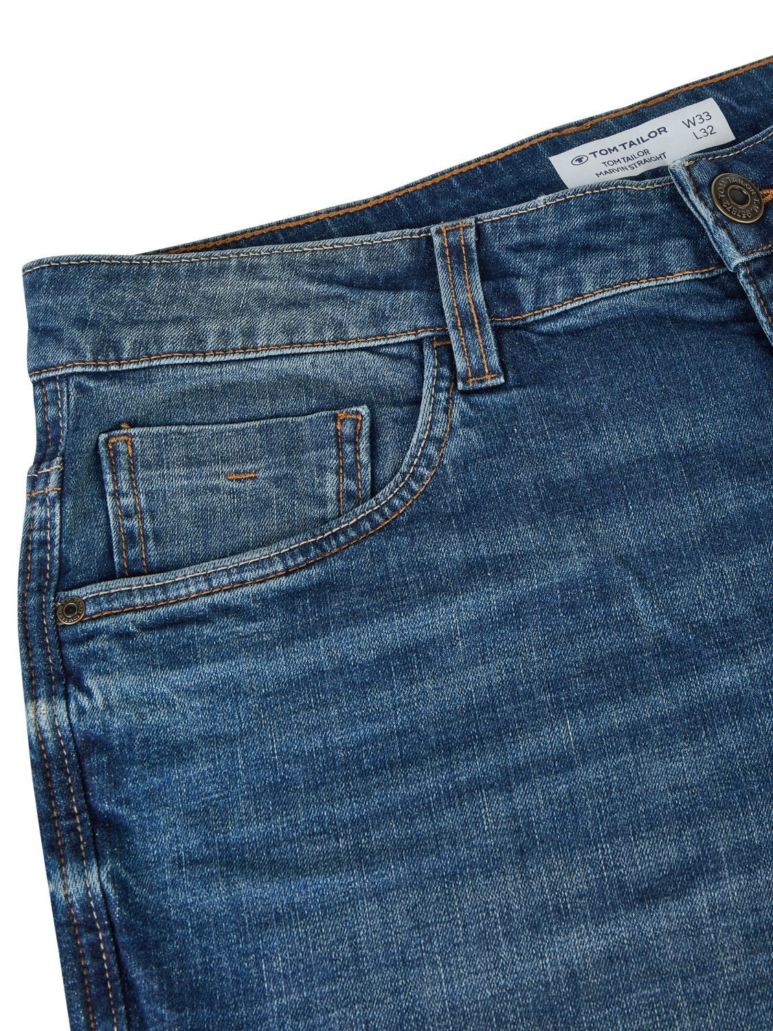 TOM TAILOR Straight-Jeans Herren Jeanshose Marvin Regular Fit Denim Hose mit Stretch