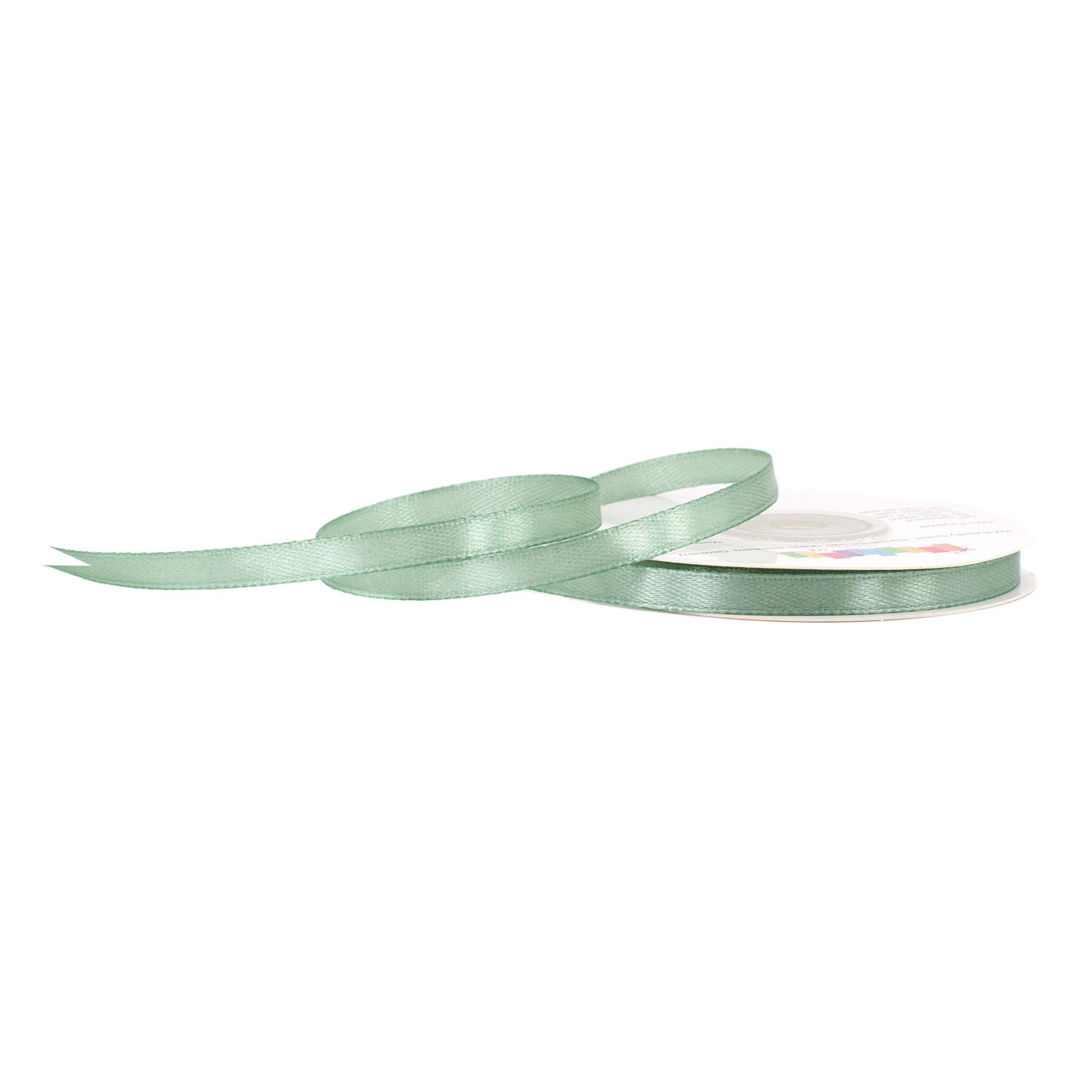 Creativery Satinband, Satinband 6mm x 25m Rolle Eukalyptus