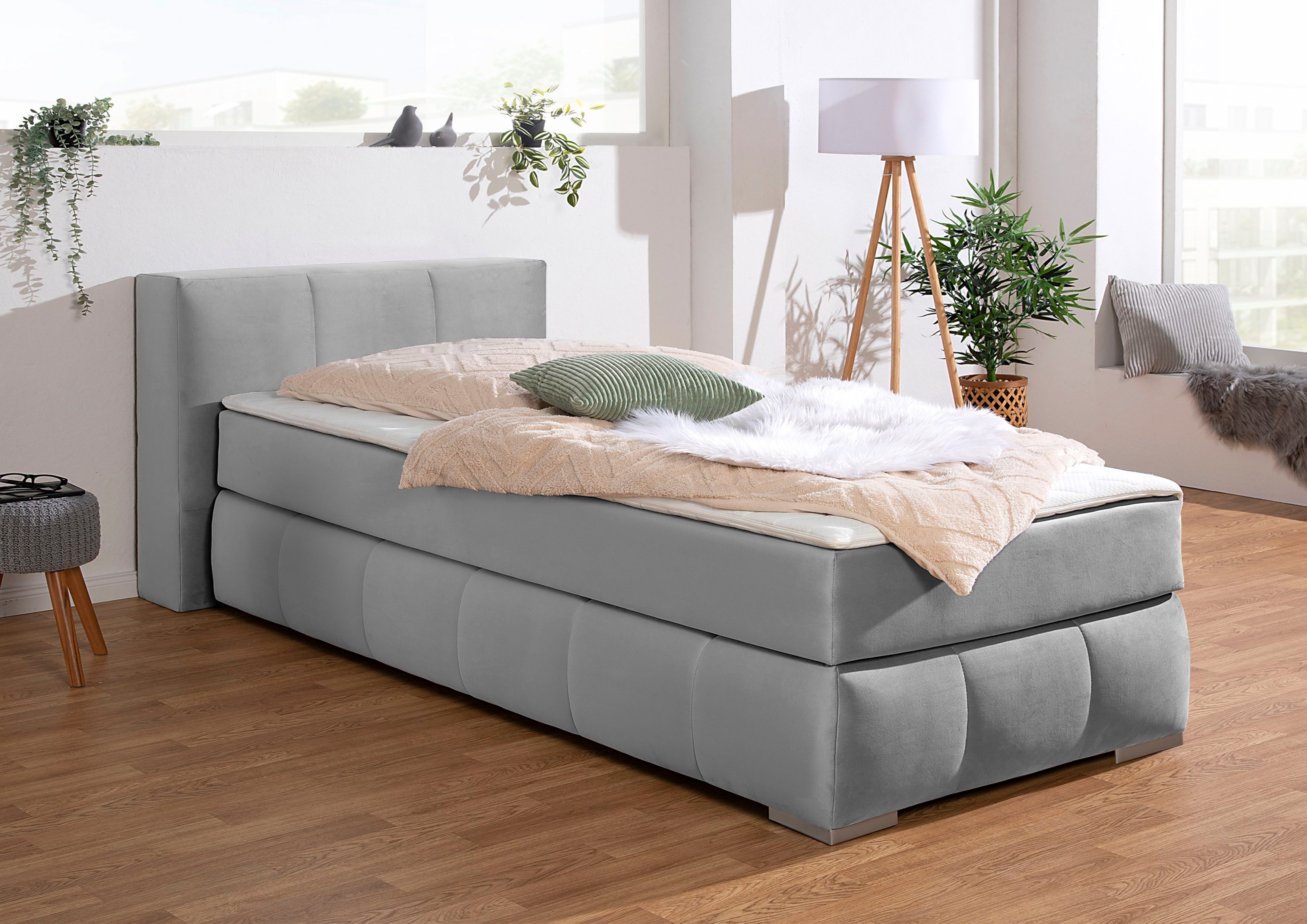 Home affaire Boxspringbett Chelles, inkl. Kaltschaumtopper, in 5 Breiten und 3 Matratzenarten