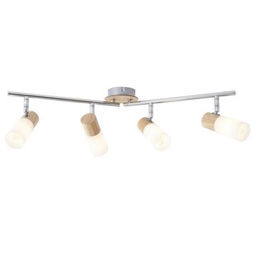 Brilliant Deckenleuchte Babsan, Lampe Babsan Spotrohr 4flg holz hell/weiß 4x C35, E14, 3.5W, geeigne