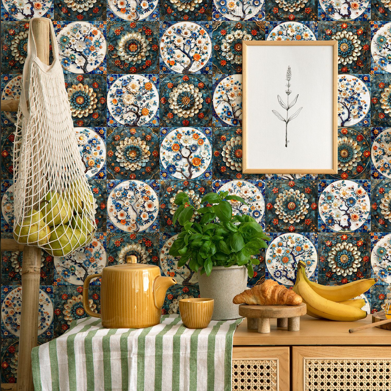 COOL-i ® Fliesenaufkleber 24er-Pack Vintage Fliesenaufkleber günstig online kaufen