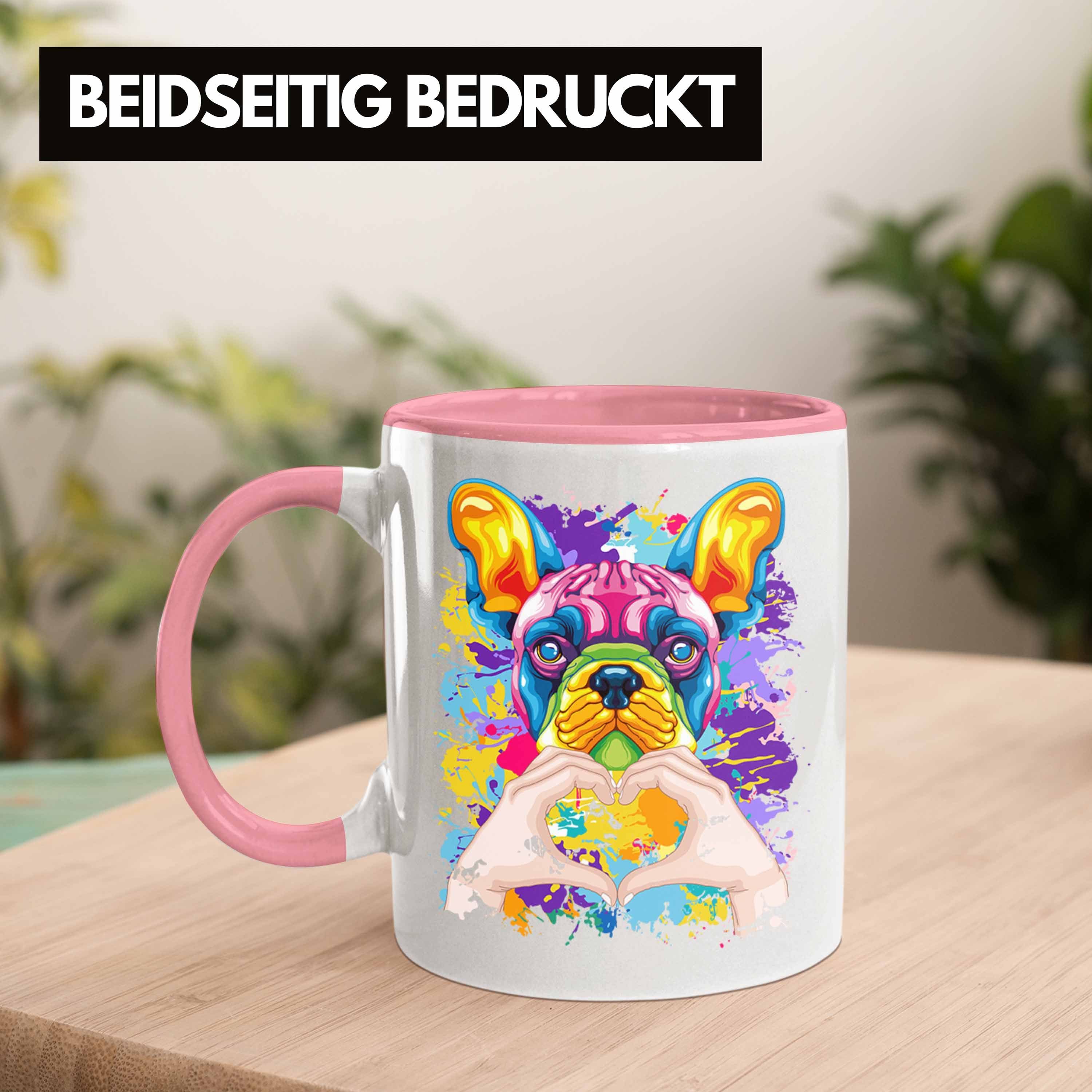 Trendation Tasse Französische Bulldogge Besitzer Geschenk Spr Lustiger Farbe Rosa Love Tasse