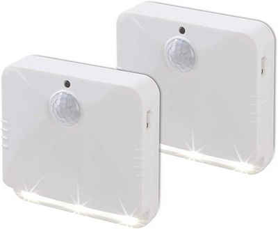 EASYmaxx LED Wandleuchte »2-er Set LED-Sensorlicht eckig Bewegungsmelder Set«, Batterie LED Nachtlicht Bewegungsmelder Sensorlicht Treppenleuchte