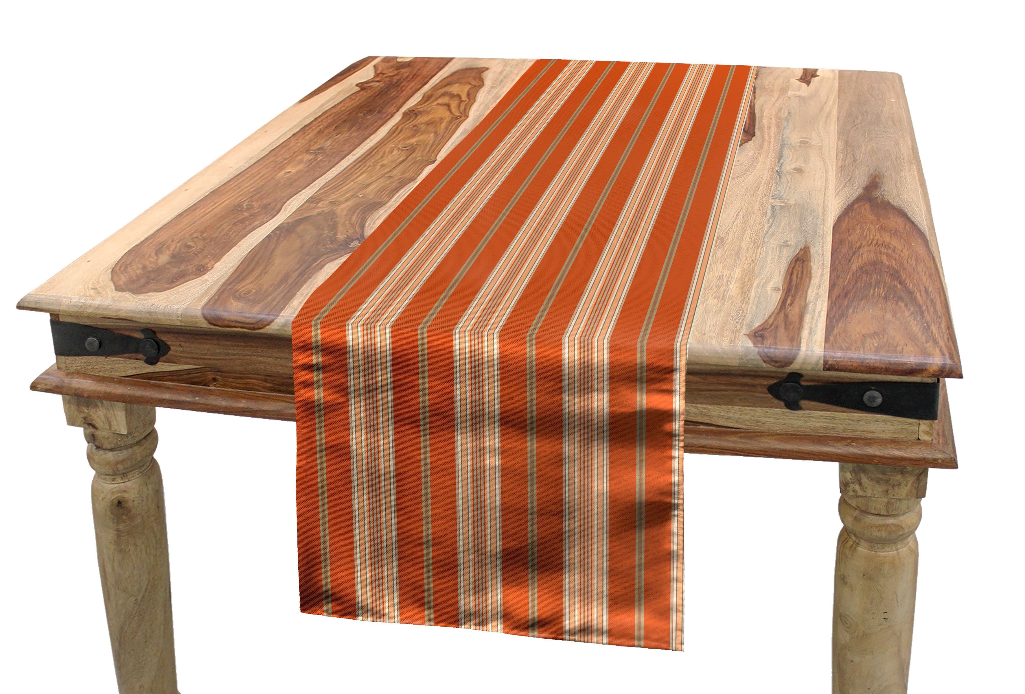 Abakuhaus Tischläufer Esszimmer Küche Rechteckiger Dekorativer Tischläufer, Burnt orange Retro Themed Stripes