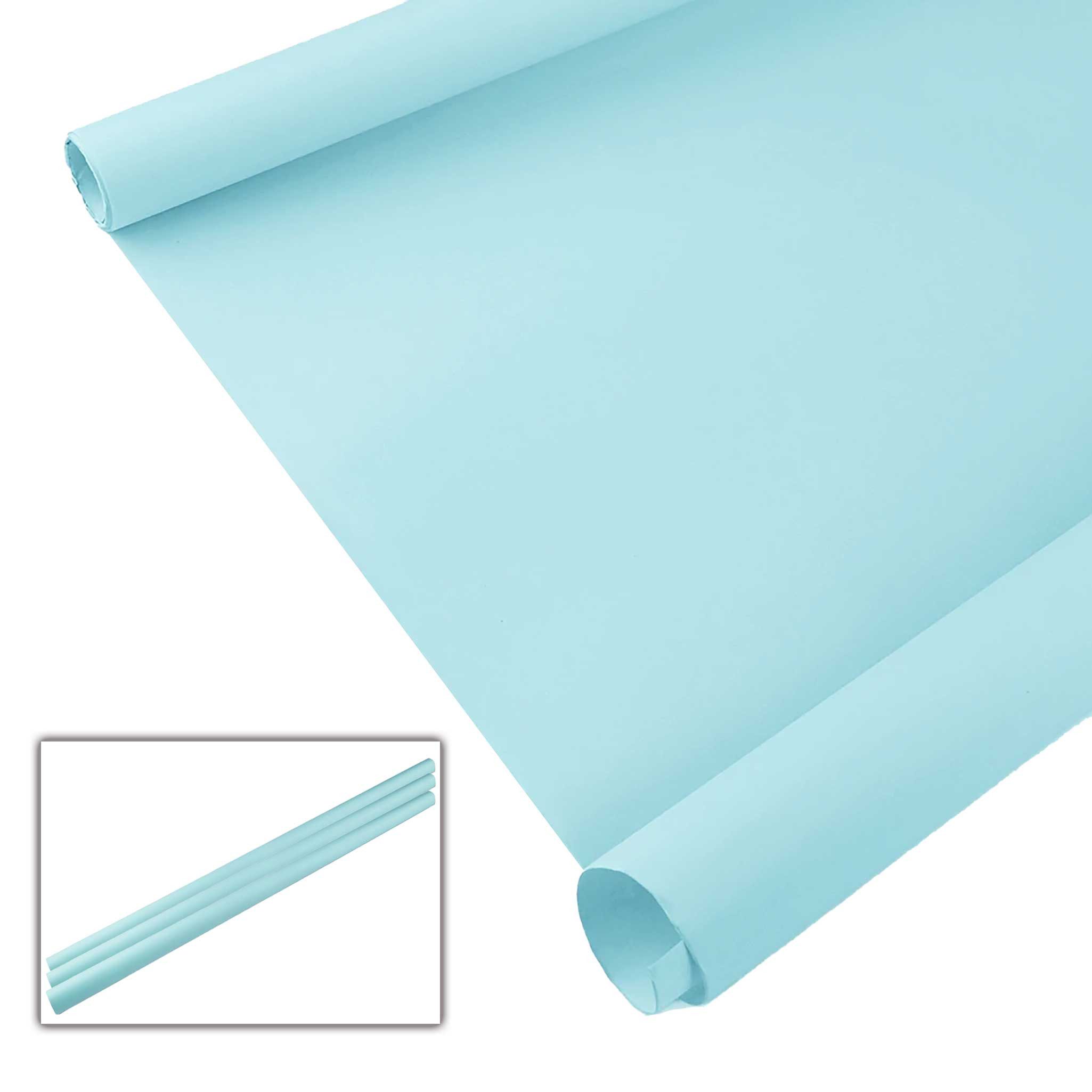 maDDma Geschenkpapier Geschenkpapier uni matt 3 Rollen Dekopapier Verpackungspapier, babyblau