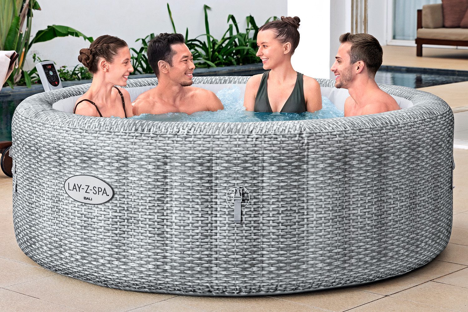 Bestway Whirlpool LAY-Z-SPA® Bali AirJet™, (Set, Inkl. App-Steuerung, für max. 6 Personen), Ø 196 x 71 cm