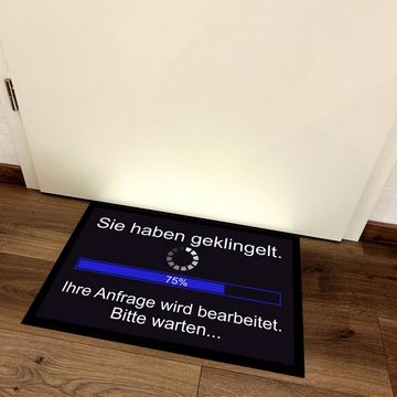 Fußmatte Schmutzfangmatte mit Spruch Sie haben geklingelt, Herzbotschaft, rechteckig, 40 x 60 cm, 2 mm hoch, bei 40 ° C waschbar