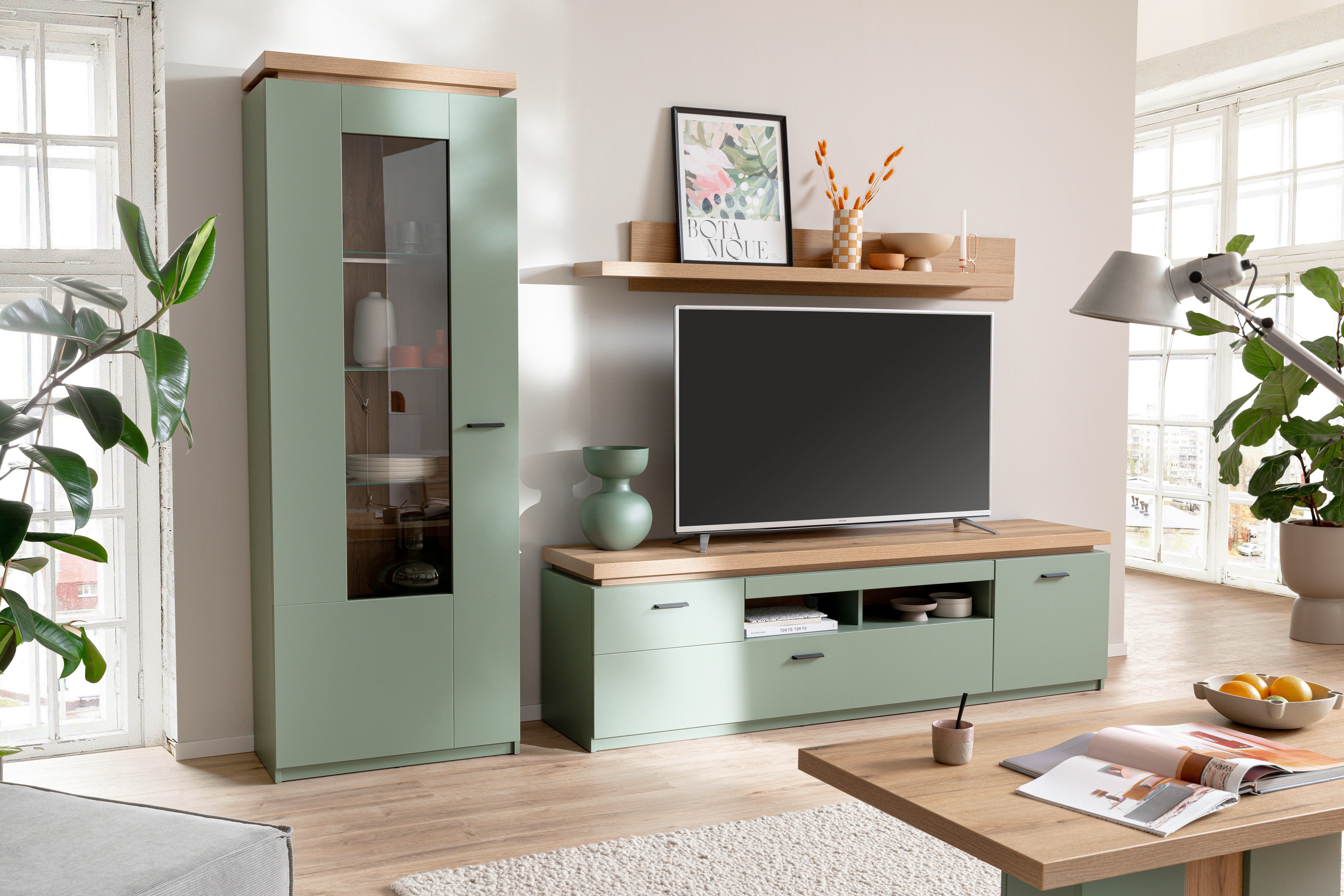MCA furniture Wohnwand MONIZ Wohnkomination 2, (Komplett-Set, 3-St), Türen/ Schubkästen gedämpft