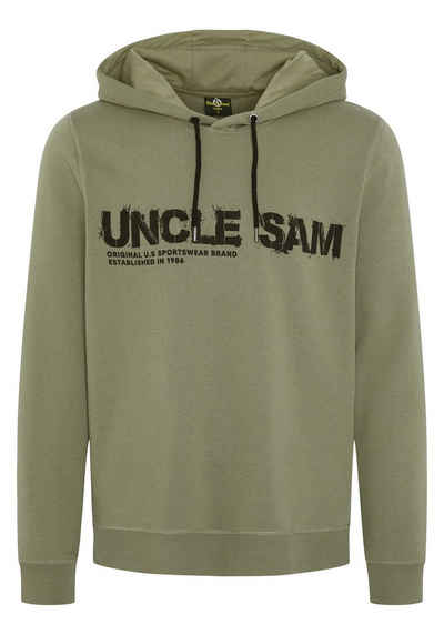 Uncle Sam Kapuzensweatshirt mit Label-Frontprint