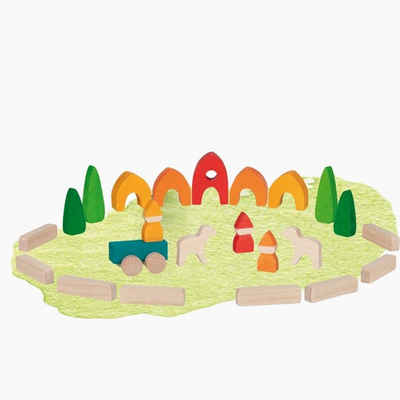 goki Spielbausteine Bausteine Mein kleines Dorf, (25 St), bestens geeignet für freies Spielen