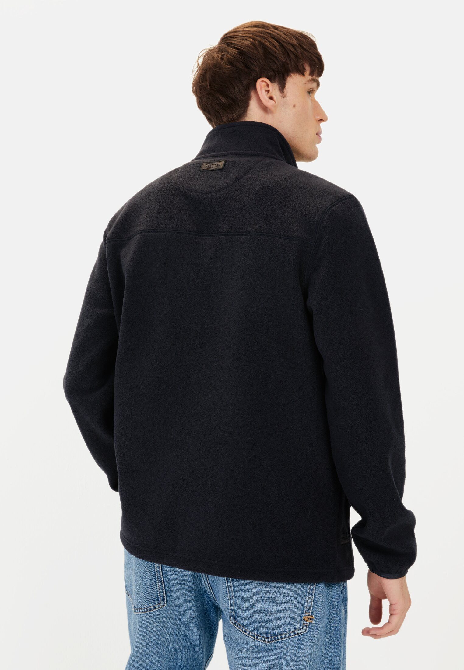 camel active Fleecejacke mit Stehkragen Langarm Stehkragen Markenlogo günstig online kaufen