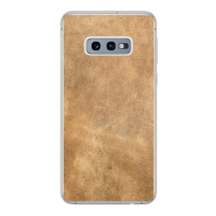MuchoWow Handyhülle Leder - Strukturiert - Lederoptik - Braun Phone Case Handyhülle Samsung Galaxy S10e Silikon Schutzhülle