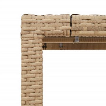 vidaXL Gartentisch Gartentisch mit Glasplatte Beige 150x90x75 cm Poly Rattan (1-St)