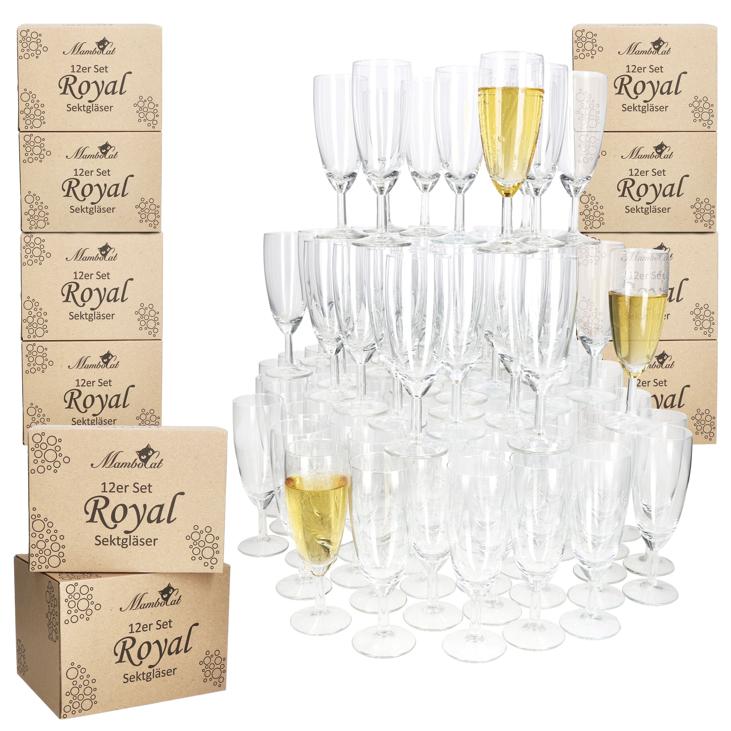 MamboCat Sektglas 120er Set Royal Sektgläser 140ml Champagner-Glas klare Prosecco Party, Glas