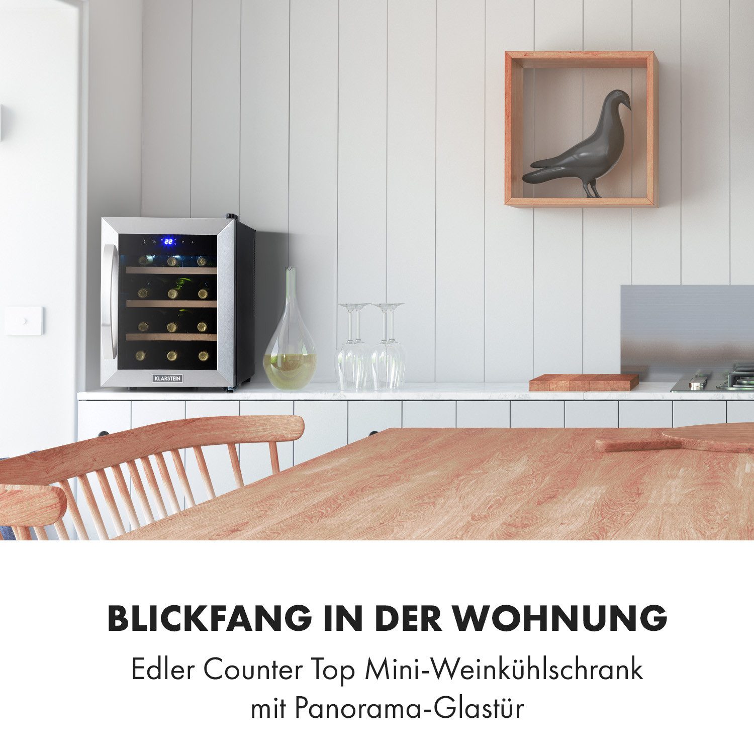Klarstein Weinkühlschrank Reserva 12 Uno, für 12 Standardflaschen á 0,75l