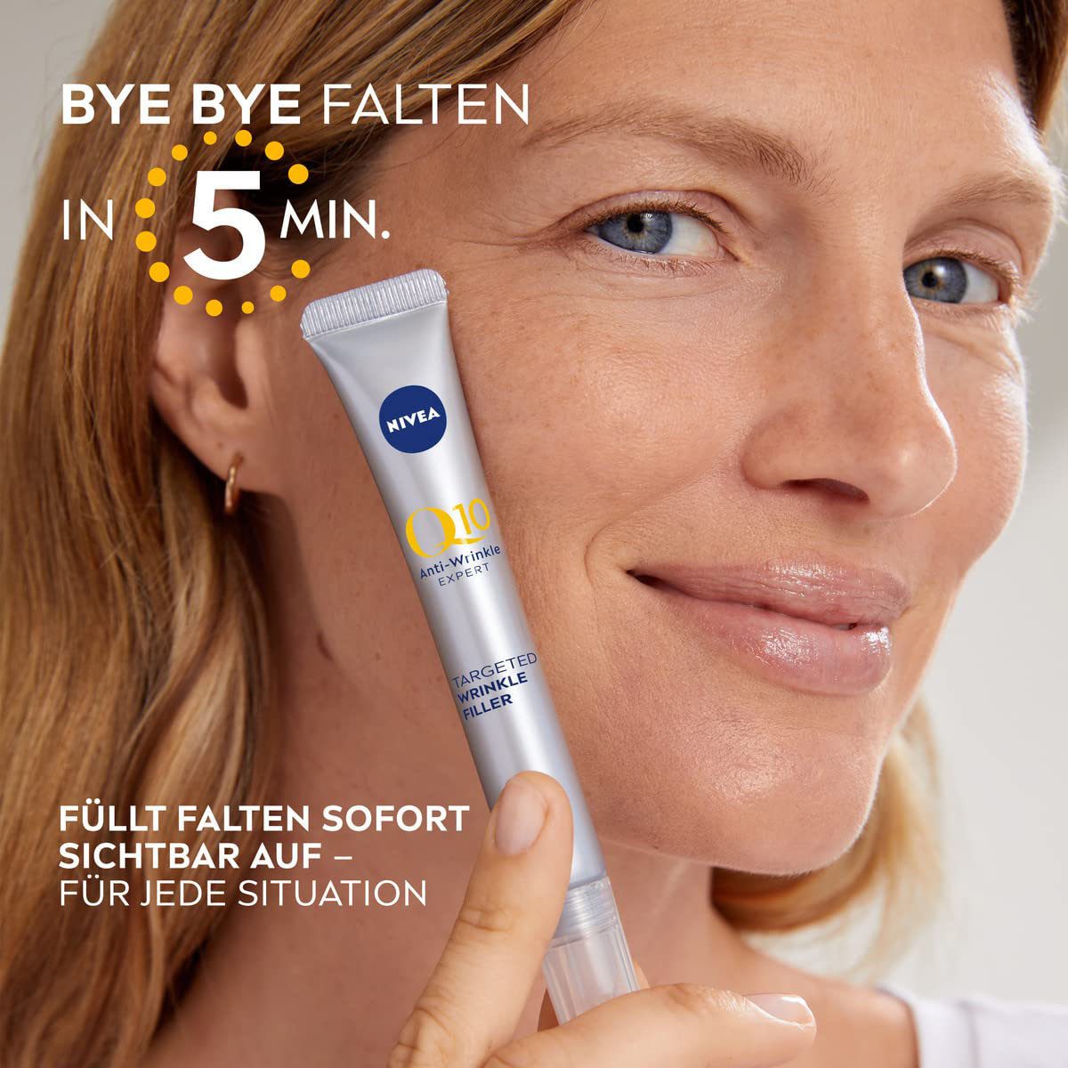 Nivea Anti-Falten-Serum Q10 ANTI-FALTEN EXPERTE GEZIELTER FALTEN AUFFÜLLER, Mildert feine Linien sofort, tiefe Falten bei regelmäßiger Anwendung.