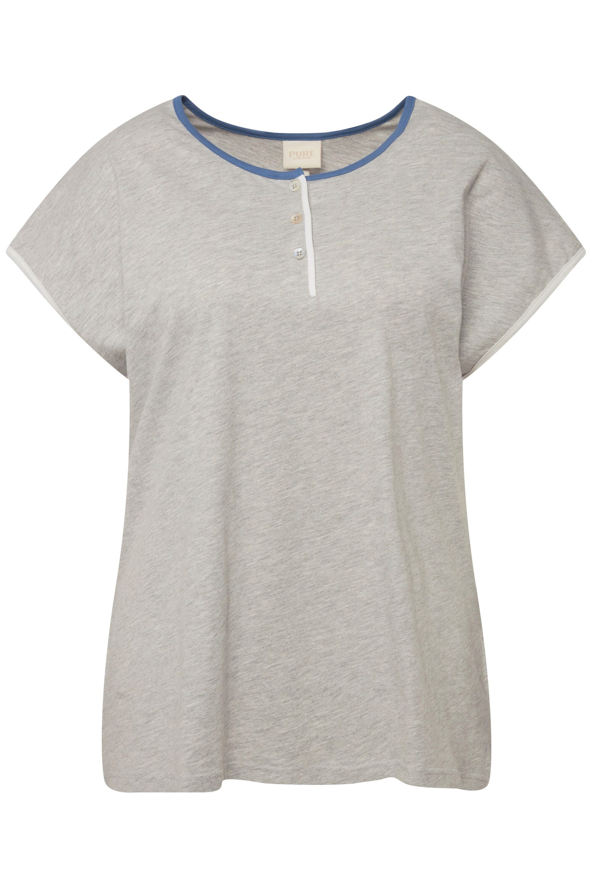 Ulla Popken Pyjamaoberteil Pyjama-T-Shirt Paspel Rundhals günstig online kaufen