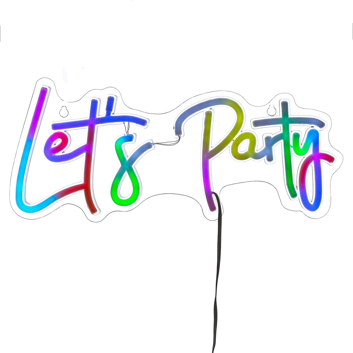 MARELIDA LED Dekolicht LED NEON Schild Lets Party Leuchtschriftzug für Party Bar USB Fernb., LED Classic, mehrfarbig / bunt