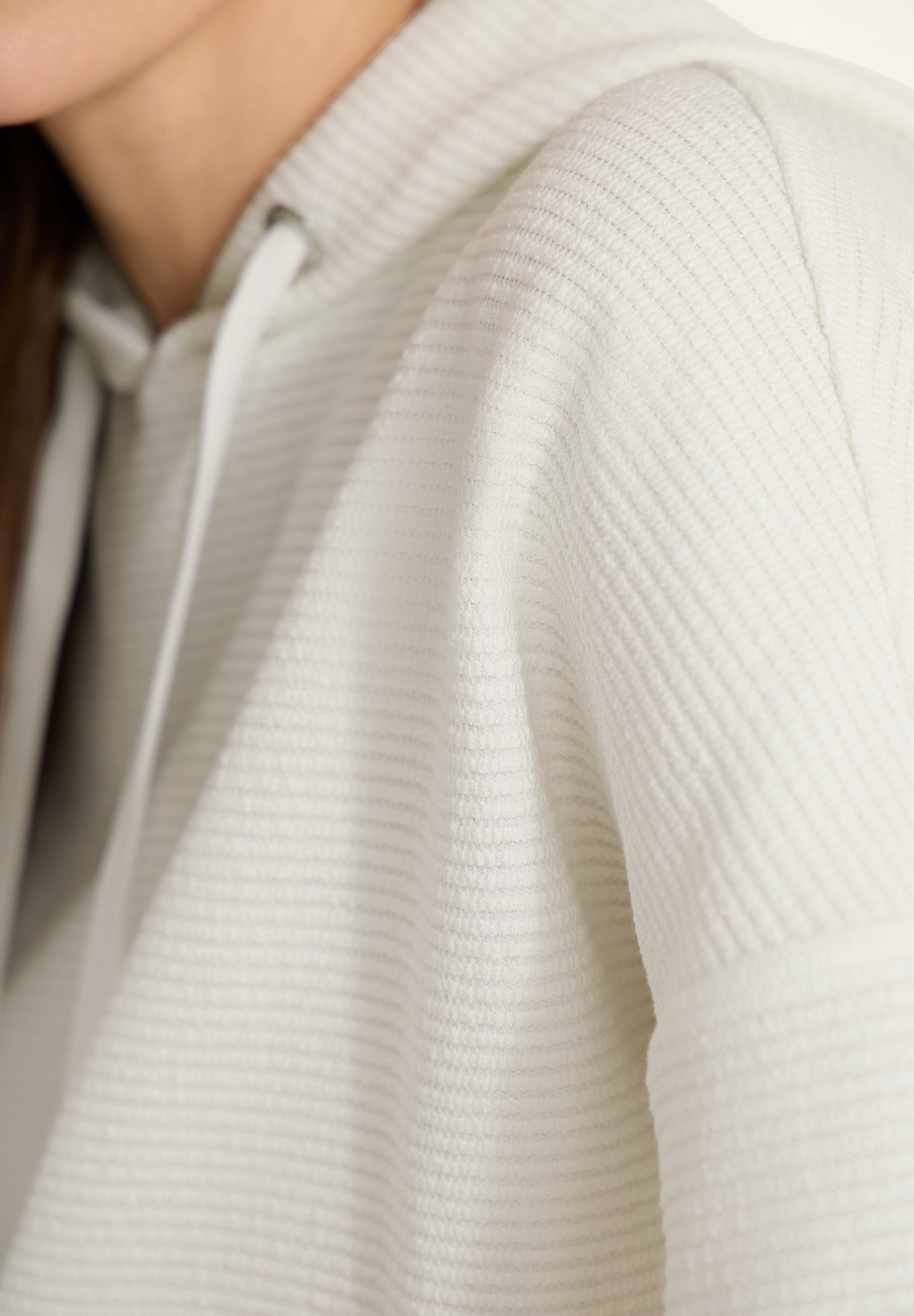 CECIL Sweater Halbarm mit Kapuze und Tunnelzug