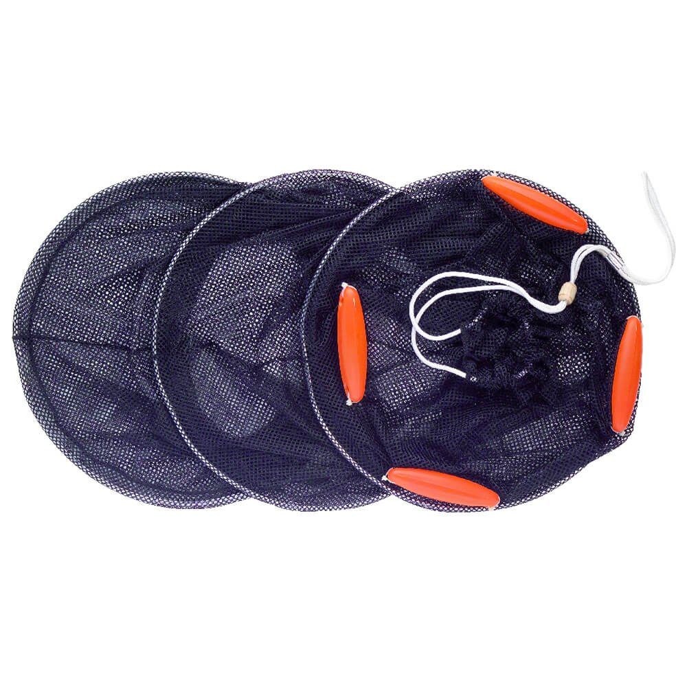 Jenzi Angelkescher Jenzi Schwimmender Setzkescher 6mm 50cm (1-St), Schwimmend, 4 großen Auftriebskörpern, Hochwertiges, fischschonendes und kräftiges Hexa-Mesh-Gewebe, Maschenweite ca. 6 mm, Material: 100 % Polyester