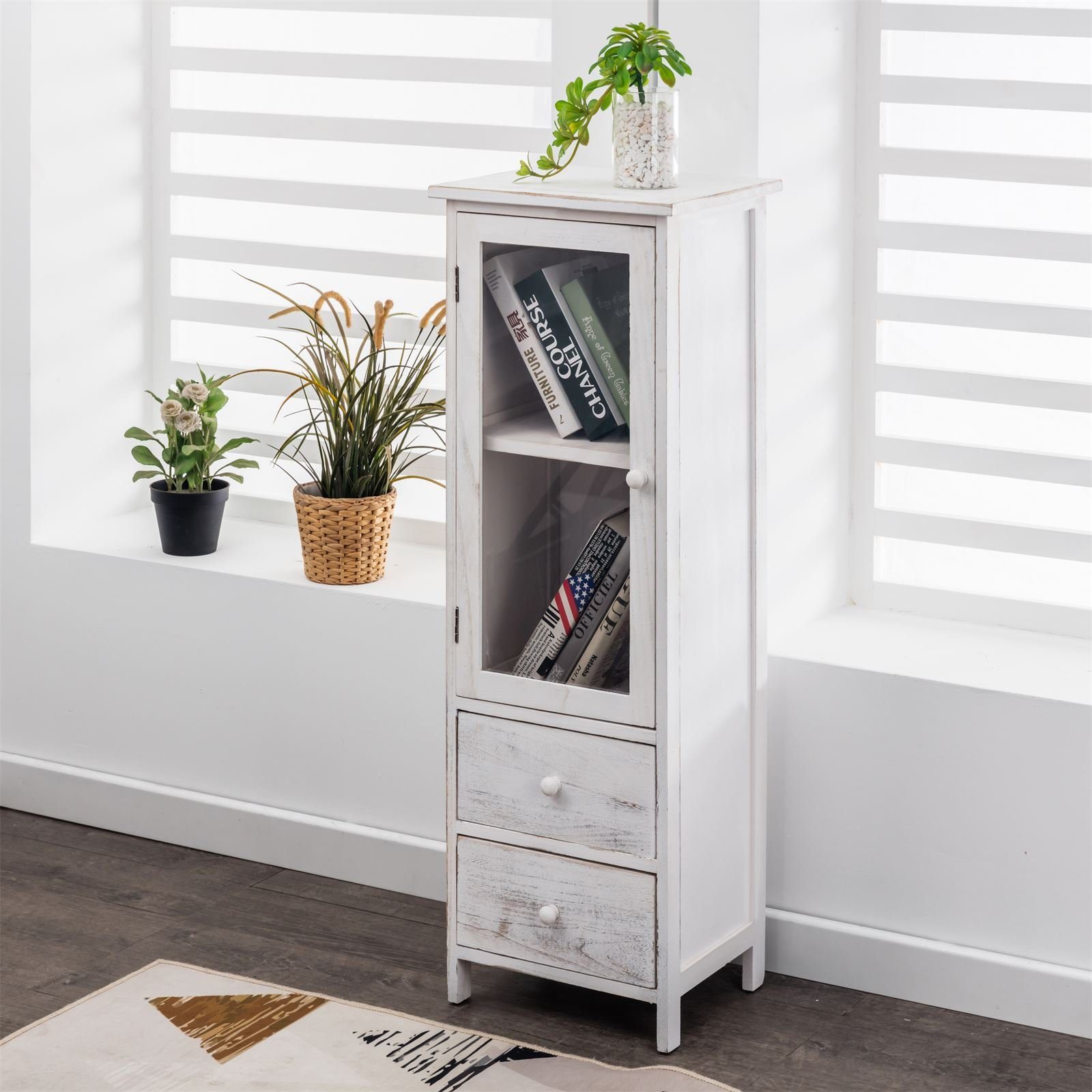 CARO-Möbel Vitrine ETANIA Vitrine Vitrinenschrank Standregal Kommode Schran günstig online kaufen