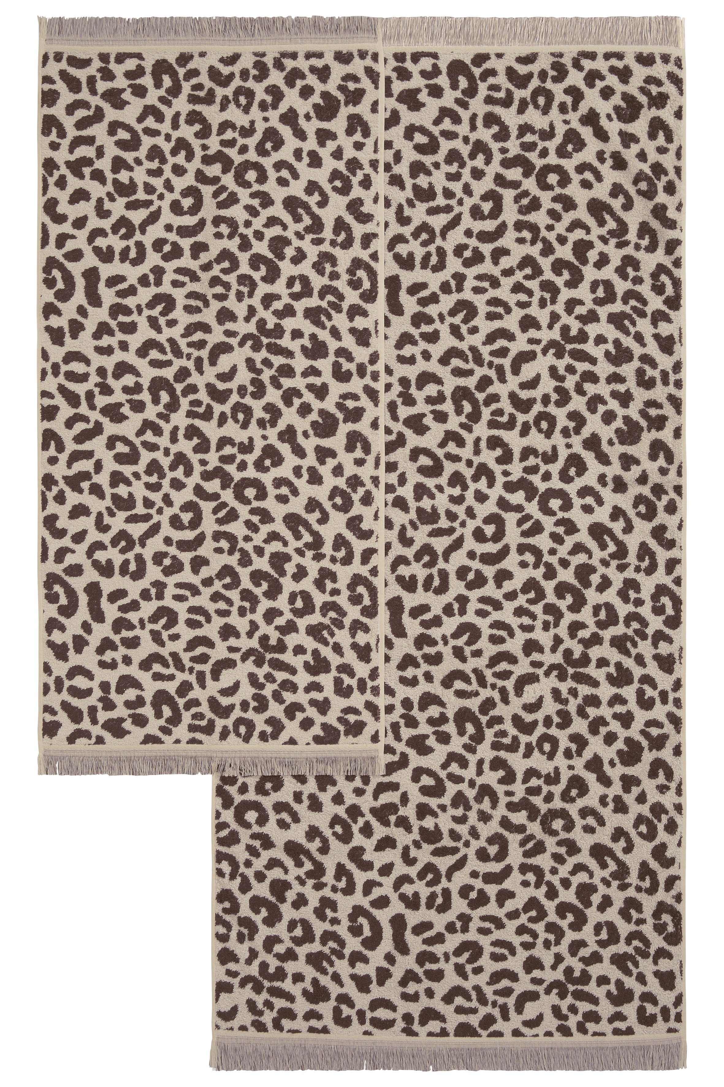 OTTO home Handtuch Set Tiffani, Leopardenmuster, Premium Handtücher 8-tlg, 500 gr/m², Frottier (Set, 8-St), 4 Duschtücher, 4 Handtücher, Animal Print, Leo, modern, mit Fransen