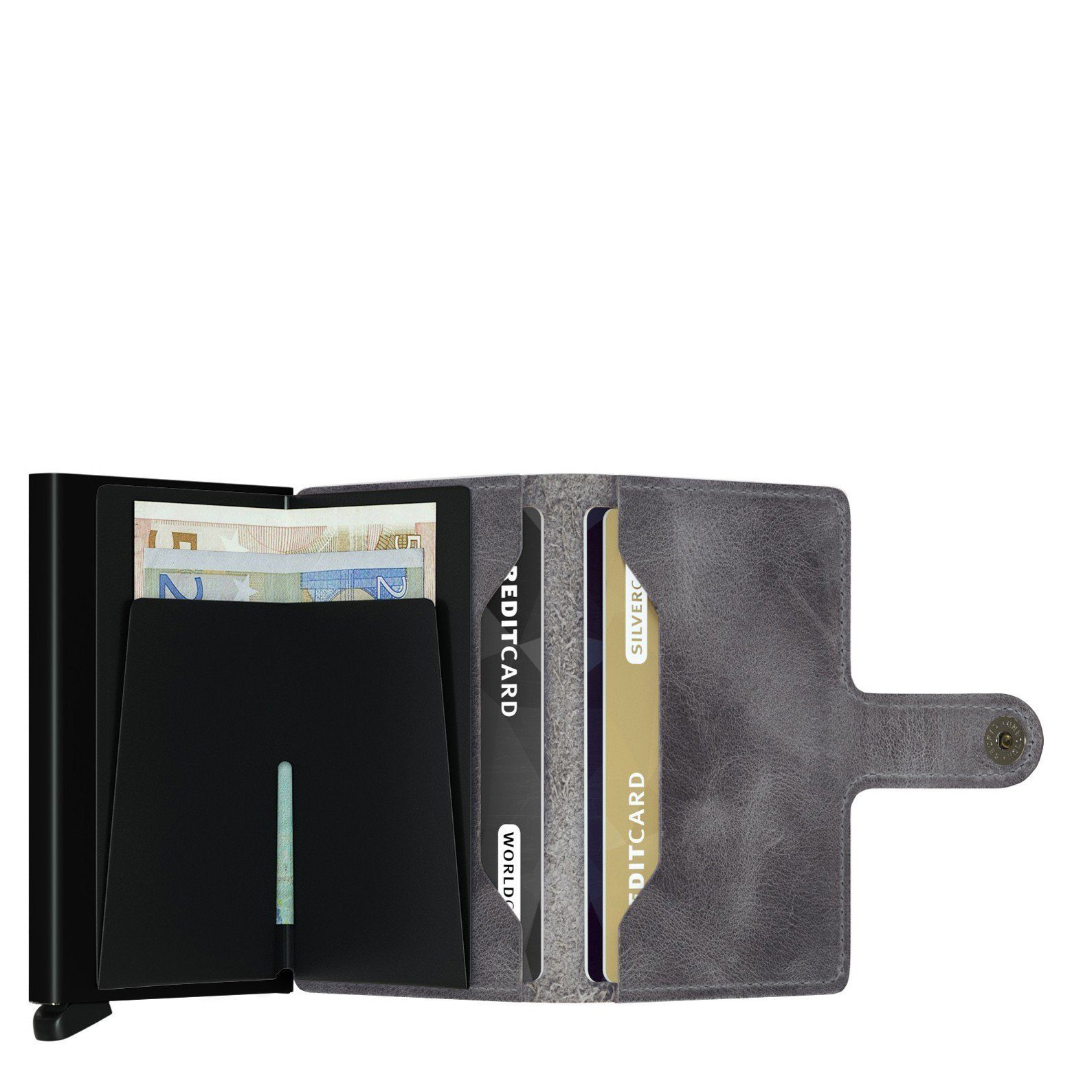 SECRID Geldbörse Vintage Miniwallet - grey-black RFID 6.5 Geldbörse cm (1-tlg)