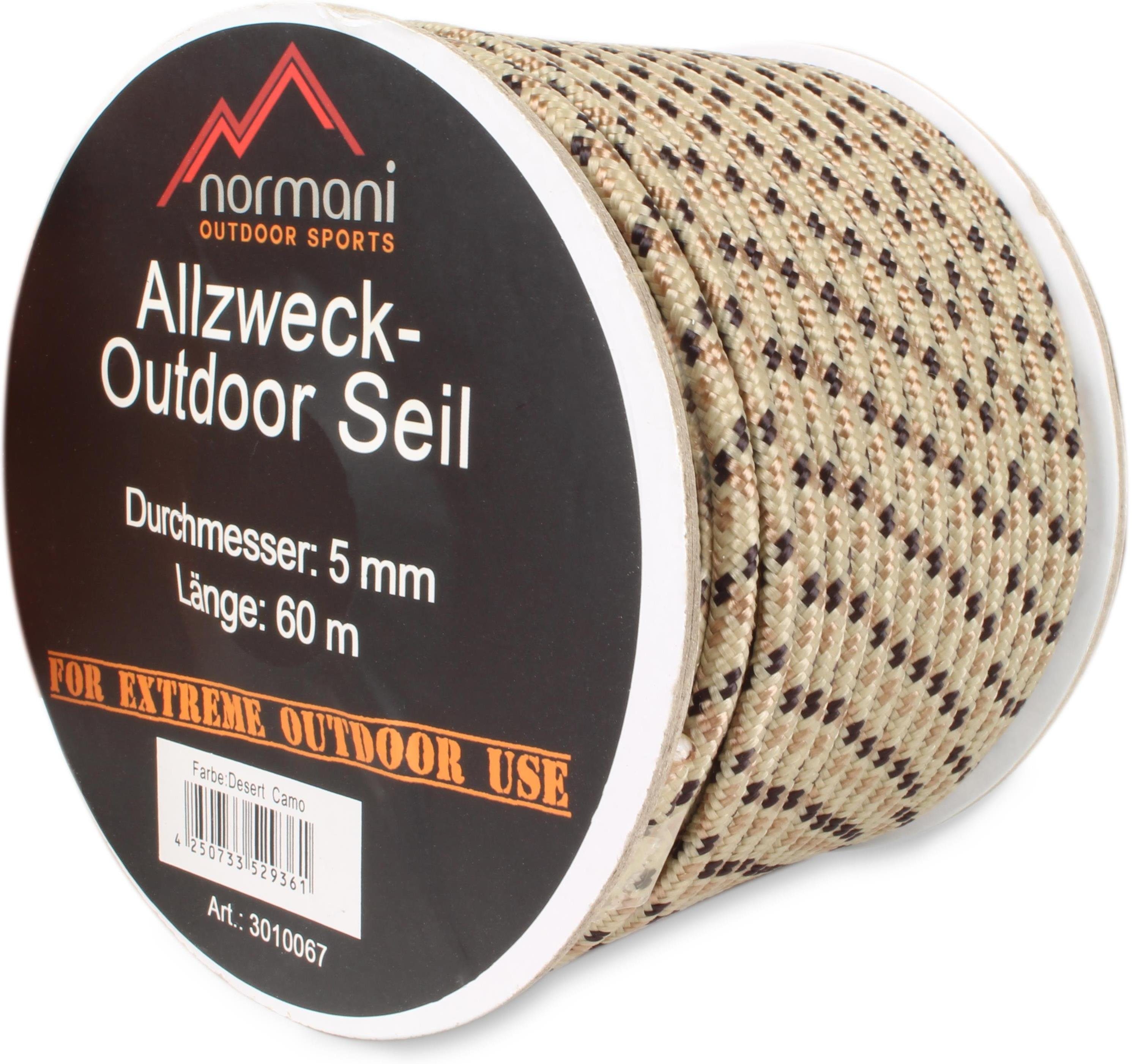 normani Allzweck-Outdoor-Seil 5 mm x 60 m Chetwynd Seil, Belastbar bis 250 Kg - Caravan, Zelt, Outdoor oder Boot