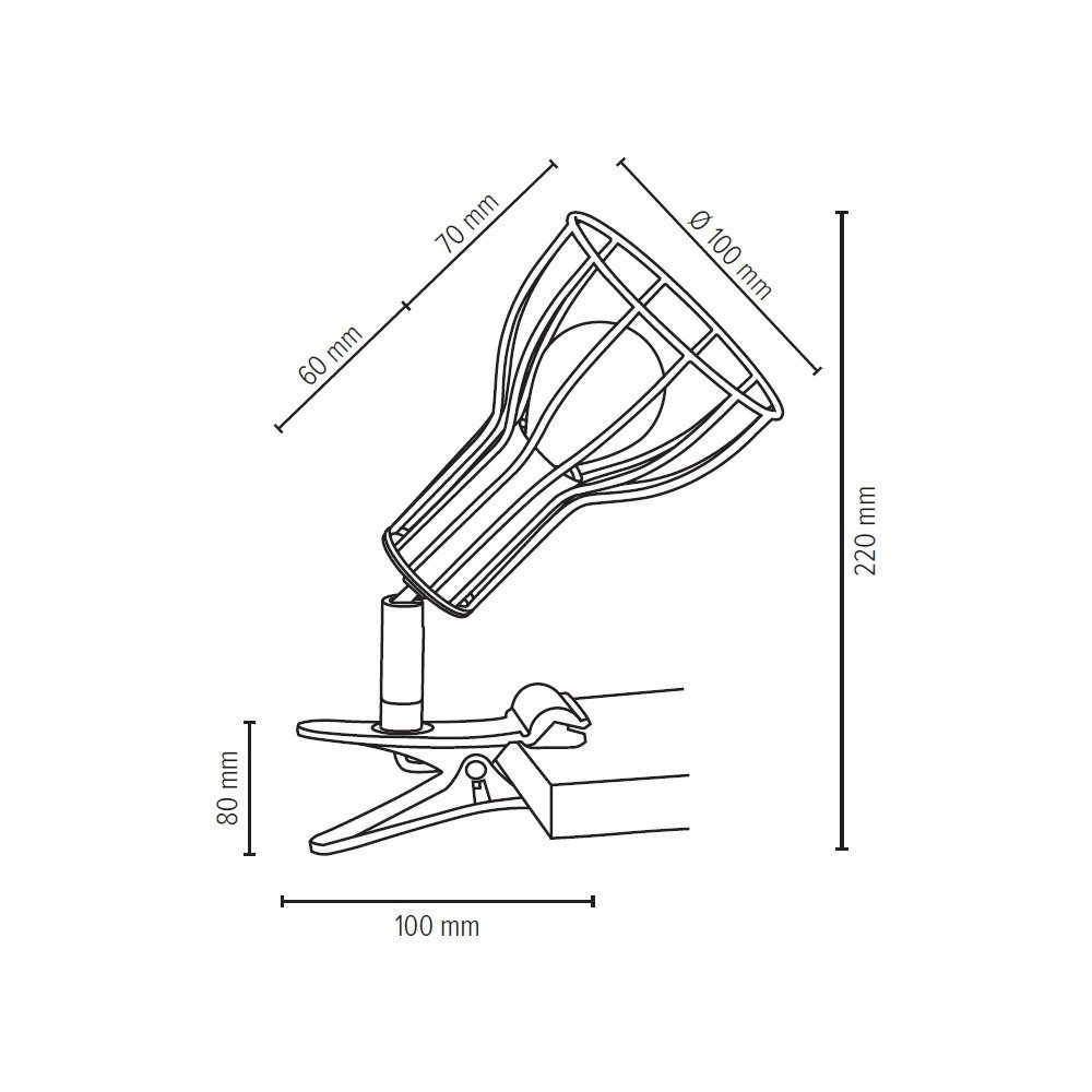 SPOT Light Klemmleuchte MEGAN, ohne Leuchtmittel, Moderne Klemmleuchte, Dekorativer  Schirm aus Metall, passendes LM E14, Klemmleuchte inkl. Montageanleitung