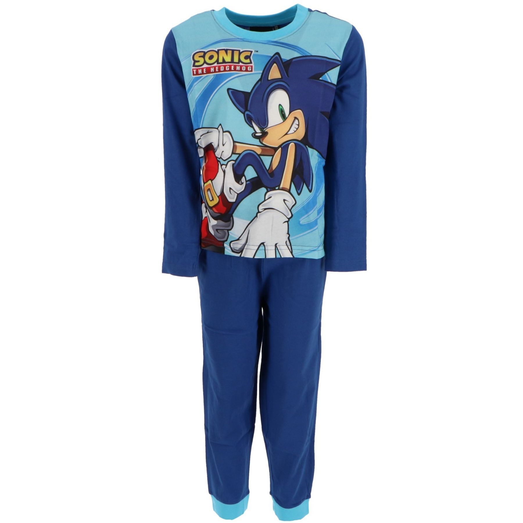 Sonic The Hedgehog Schlafanzug Sonic Baumwoll-Pyjama Bequemer Schlafanzug und Nachtwäsche für Kinder