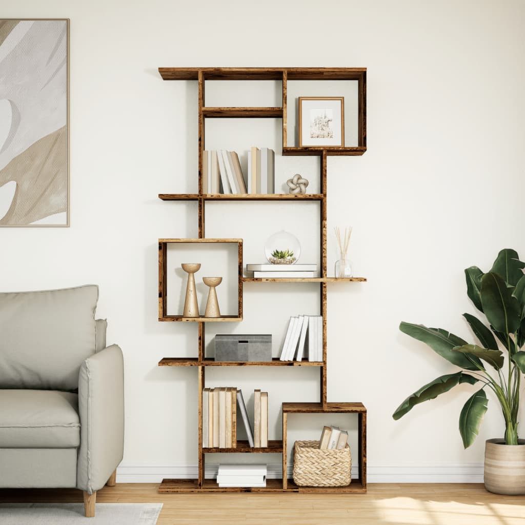 vidaXL Bücherregal Bücherregal Altholz-Optik 92x29x188 cm günstig online kaufen
