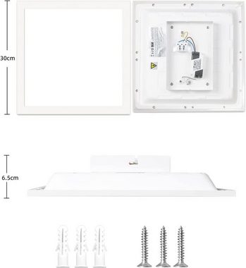 Daskoo Deckenleuchte 18W 1440lm Flach LED Deckenleuchte Schlafzimmer Modern, LED fest integriert, Warmweiss, LED Deckenlampe