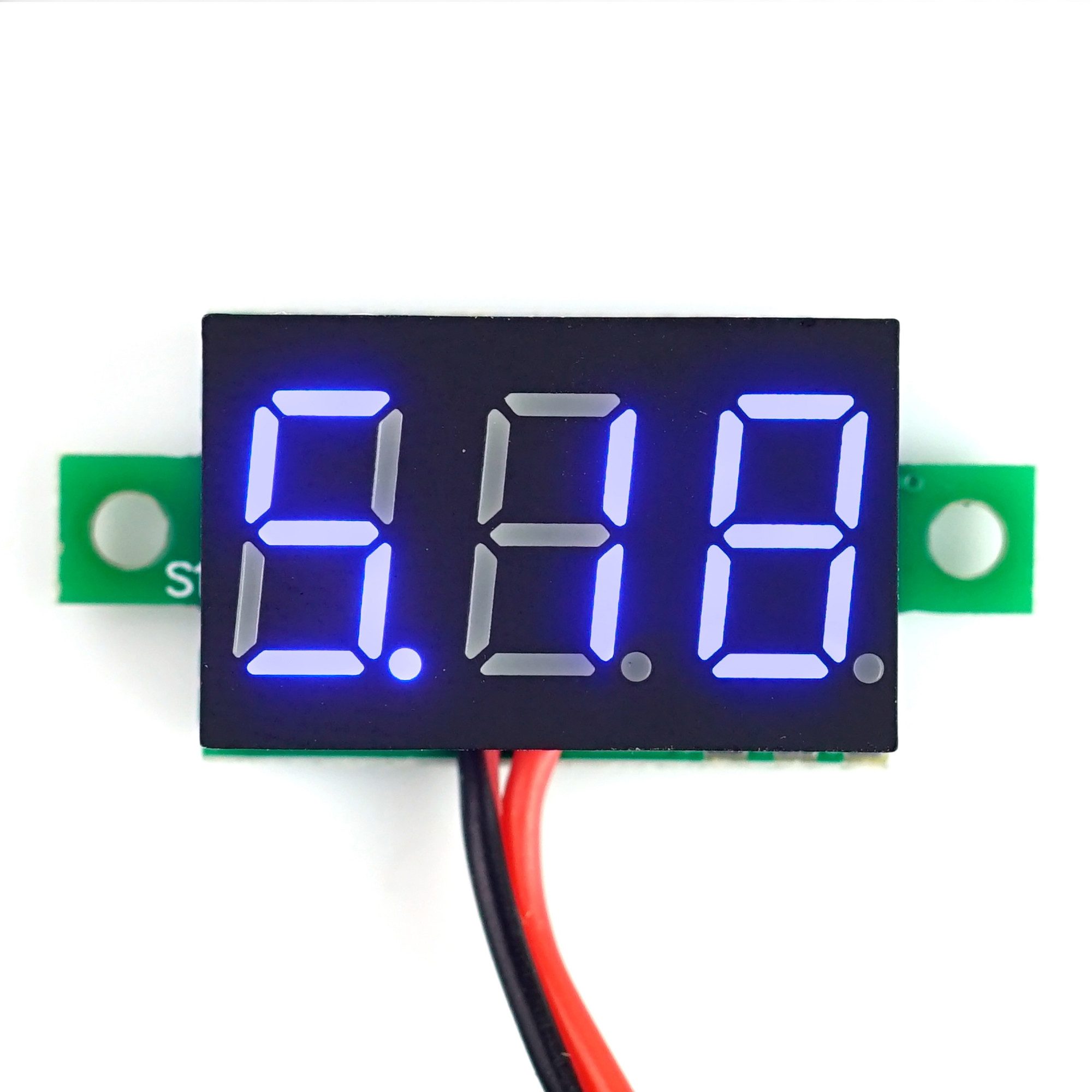 BerryBase Multimeter 0,28 Mini Digital-Voltmeter mit LED Anzeige, 3,2-30V, 2-Wire, blau