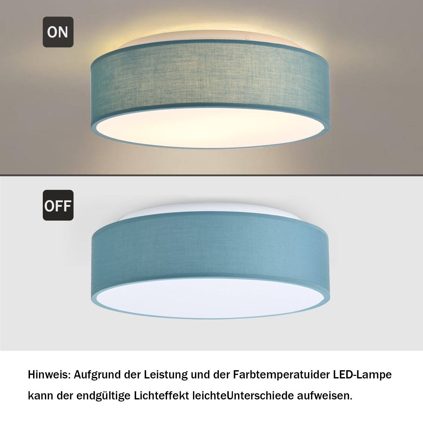 Zedelmaier Lampenschirm Deckenlampe Deckenleuchte mit Stoff-Lampenschirm, W günstig online kaufen