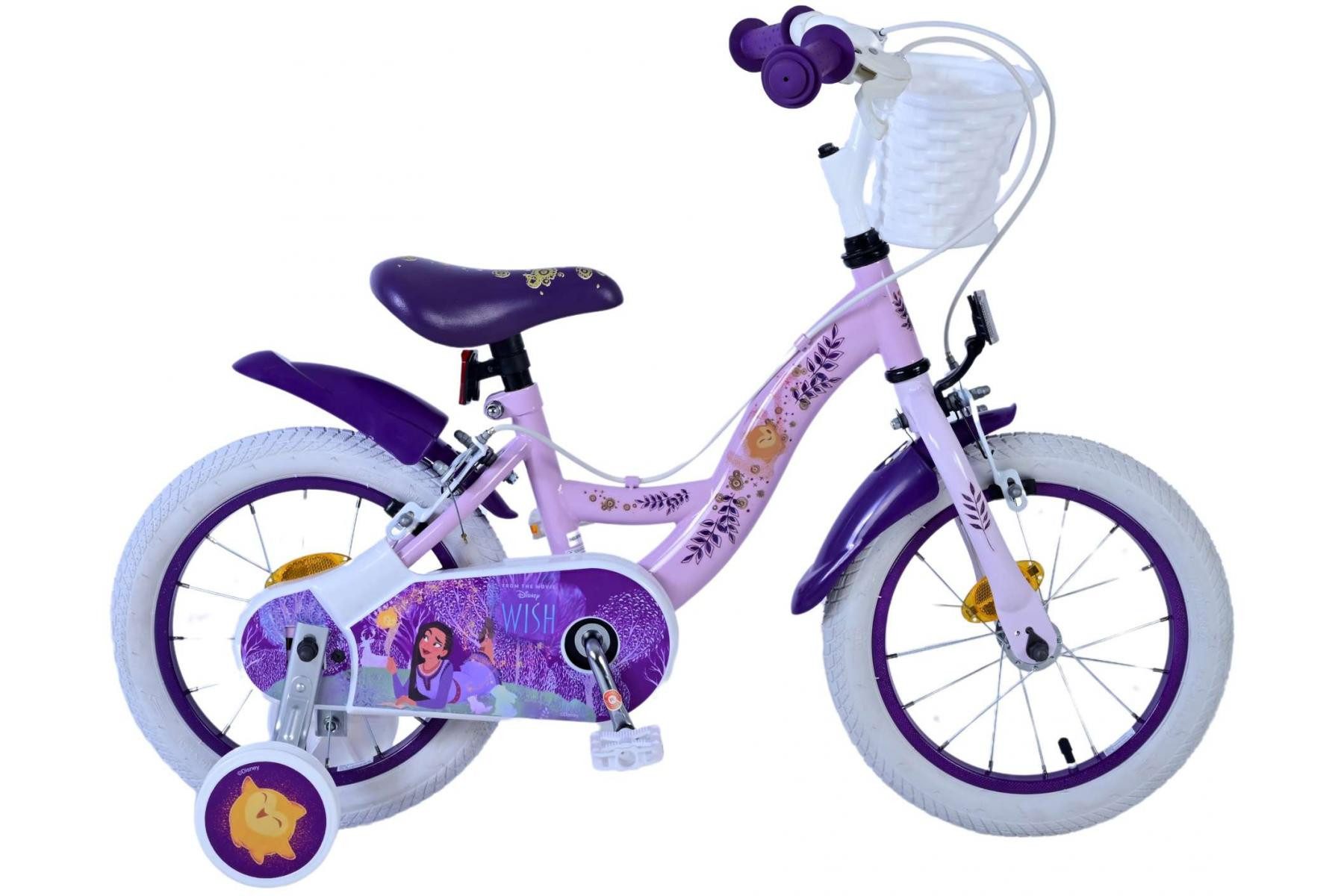 Kinderfahrrad Volare Disney Wish Kinderfahrrad für Mädchen - 14 Zoll – Lila