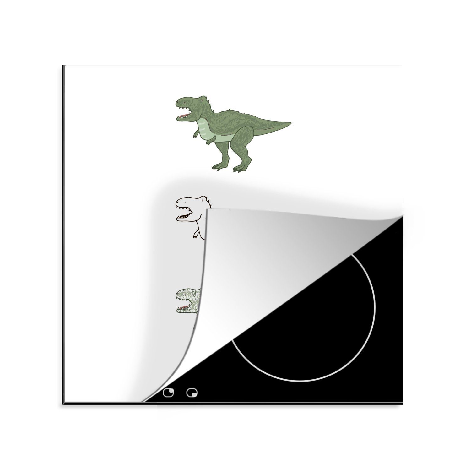 MuchoWow Herdblende-/Abdeckplatte Kinderzimmer - Farben - Dinosaurier - Junge - Mädchen - Kinder, Vinyl, (1 tlg), 78x78 cm, Ceranfeldabdeckung, Arbeitsplatte für küche