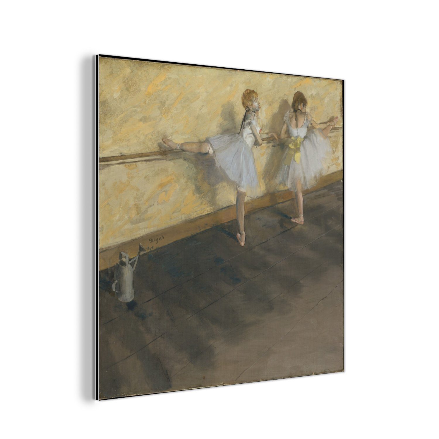 an Barre (1 St), Aluminium von Edgar der Alu-Dibond-Druck, üben aus Gemälde deko Metallbild - Tänzerinnen Gemälde Degas, MuchoWow Metall,