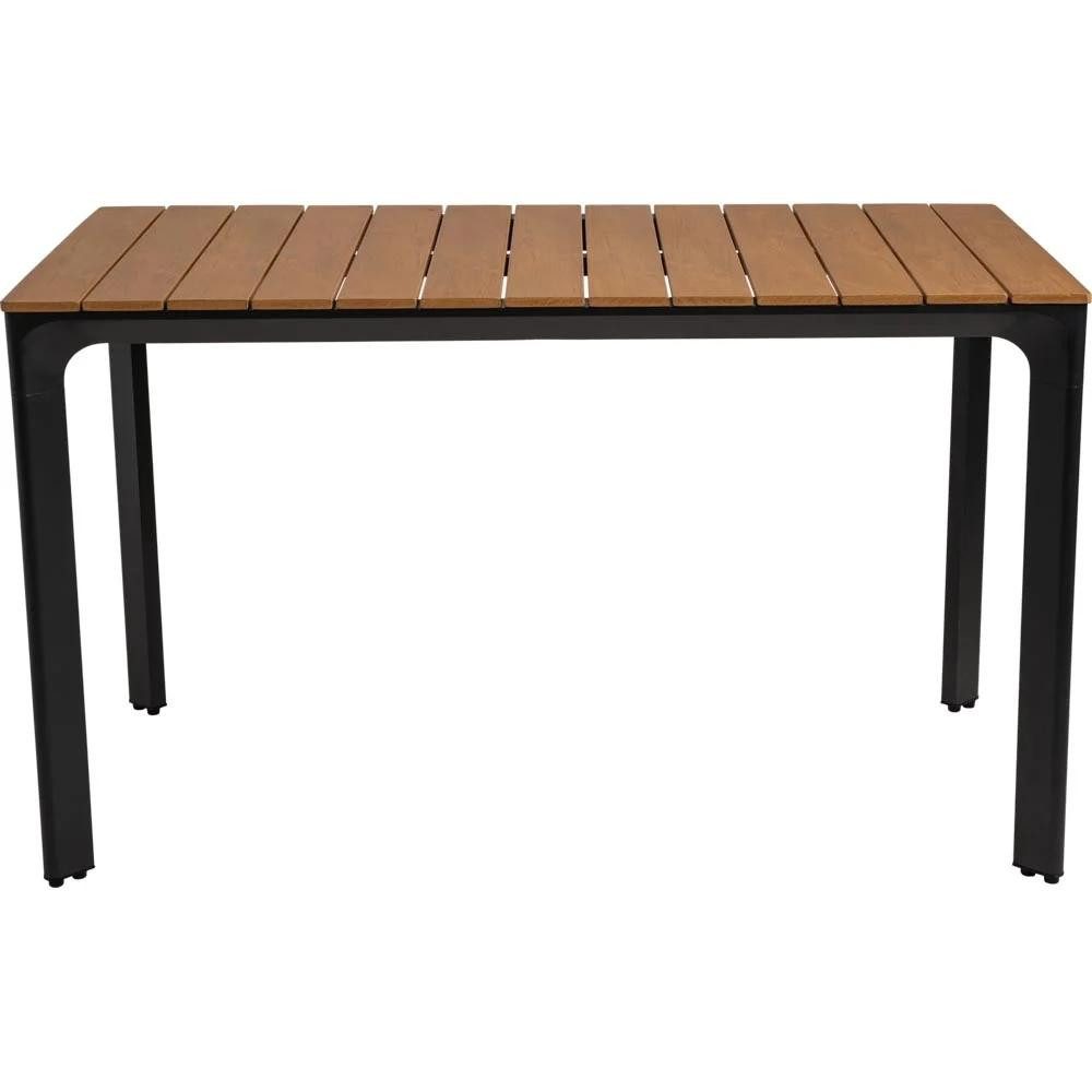 Natur24 Gartentisch Arezzo Tisch Polywood Aluminium Natur Anthrazit 130 x 70 x 74 cm