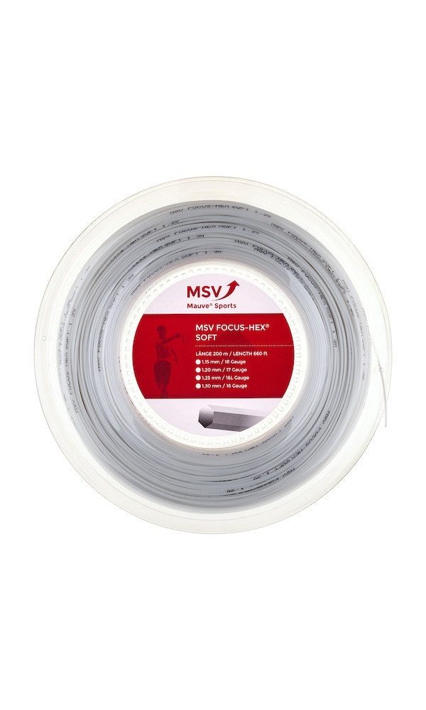 Tennissaite Focus Hex Soft (Haltbarkeit+Touch) weiss 200m Rolle