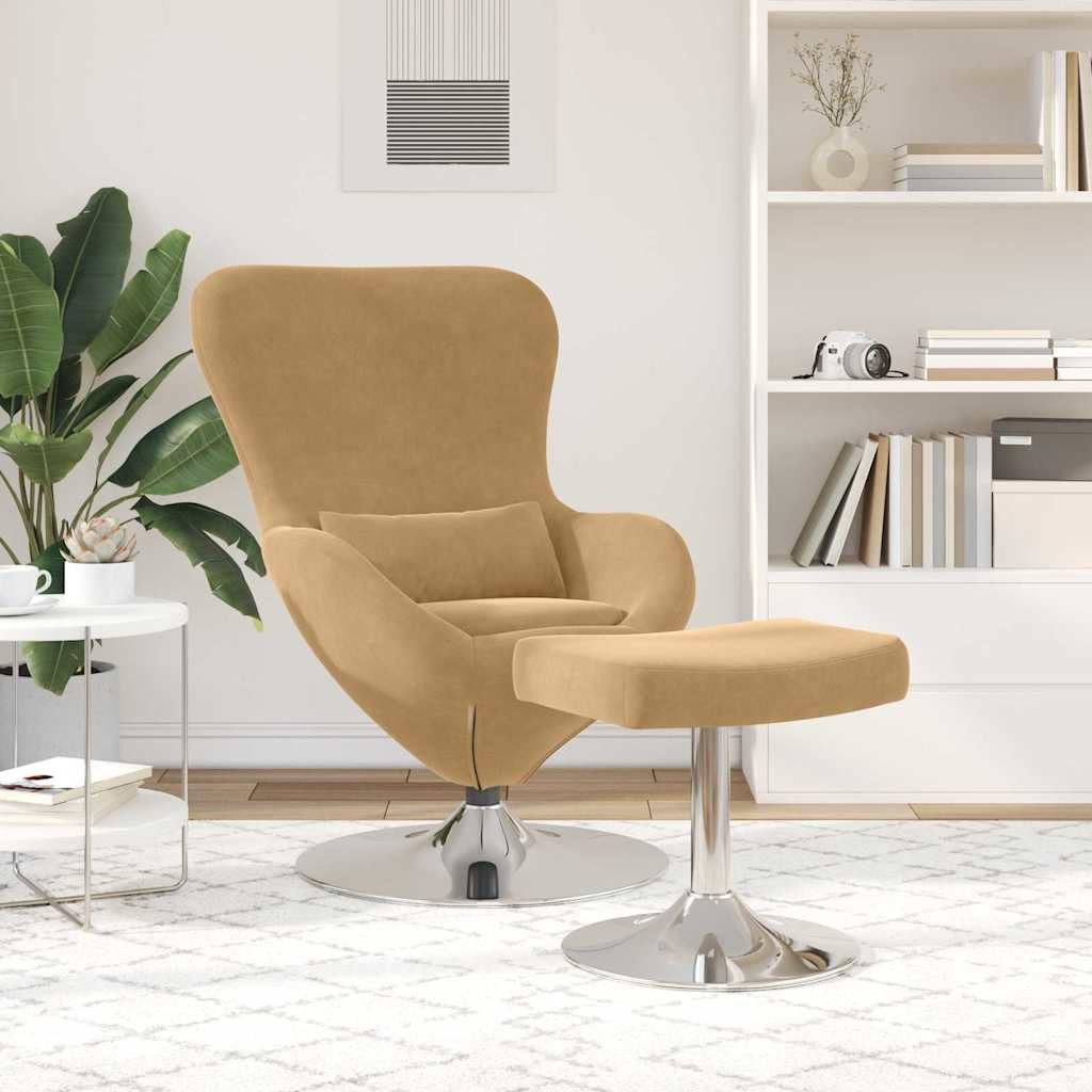 vidaXL Sessel Eierstuhl mit Fußhocker Braun günstig online kaufen