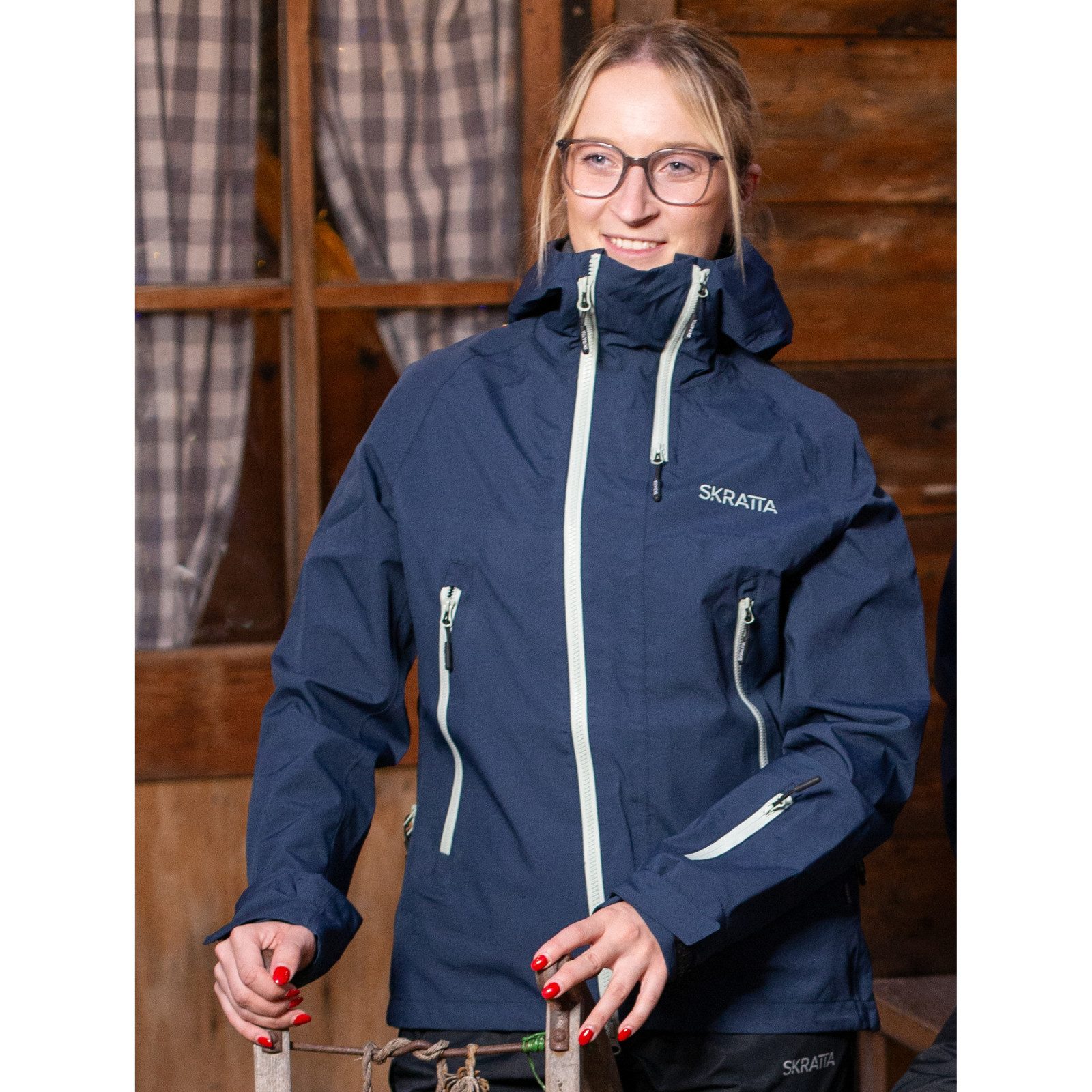 Skratta Regenjacke Damen Hardshelljacke Jutis mit Kapuze