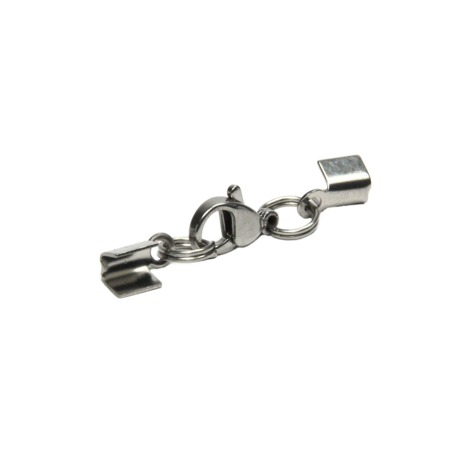 Auroris Schmuckset Karabiner-Klemmverschluss aus Edelstahl für ca. 2 bis 3 mm Bänder