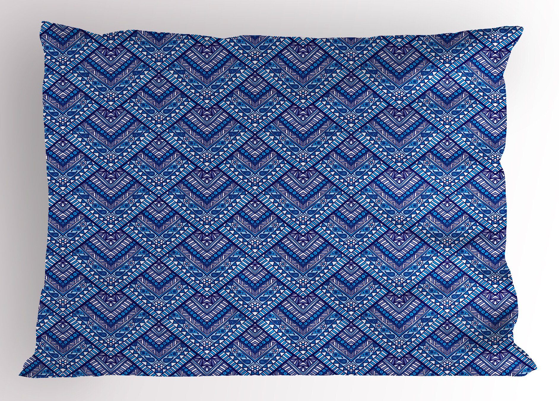 Kissenbezüge Dekorativer Standard Size Gedruckter (1 Stück), Abakuhaus Kopfkissenbezug, blau Paisley Geometrie Alte Kunst