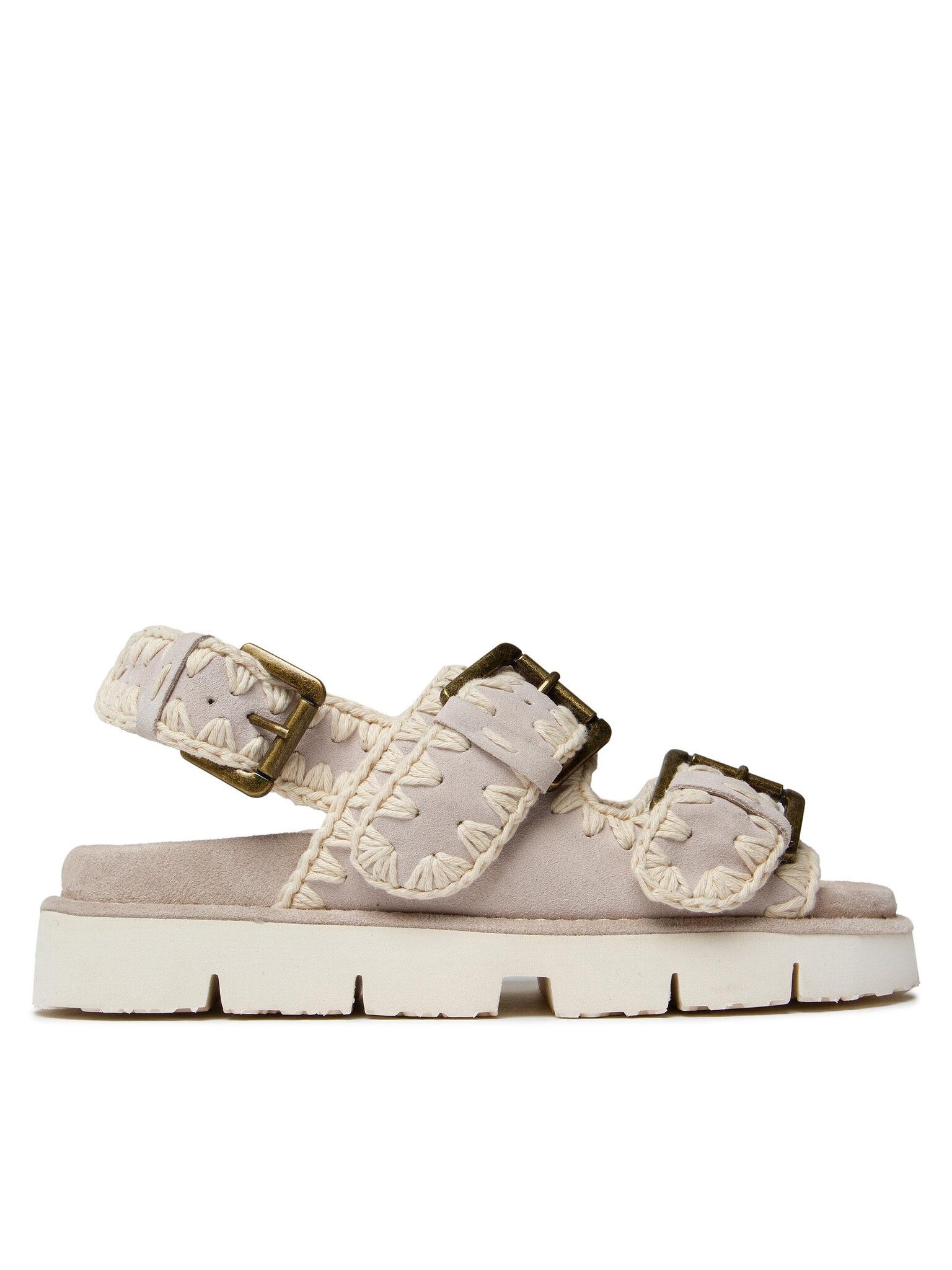MOU Mou Damen Sandalen MOU-SW461003A NEW BIO # 02 - MIT SCHNALLE KREIDE Gr Sandale