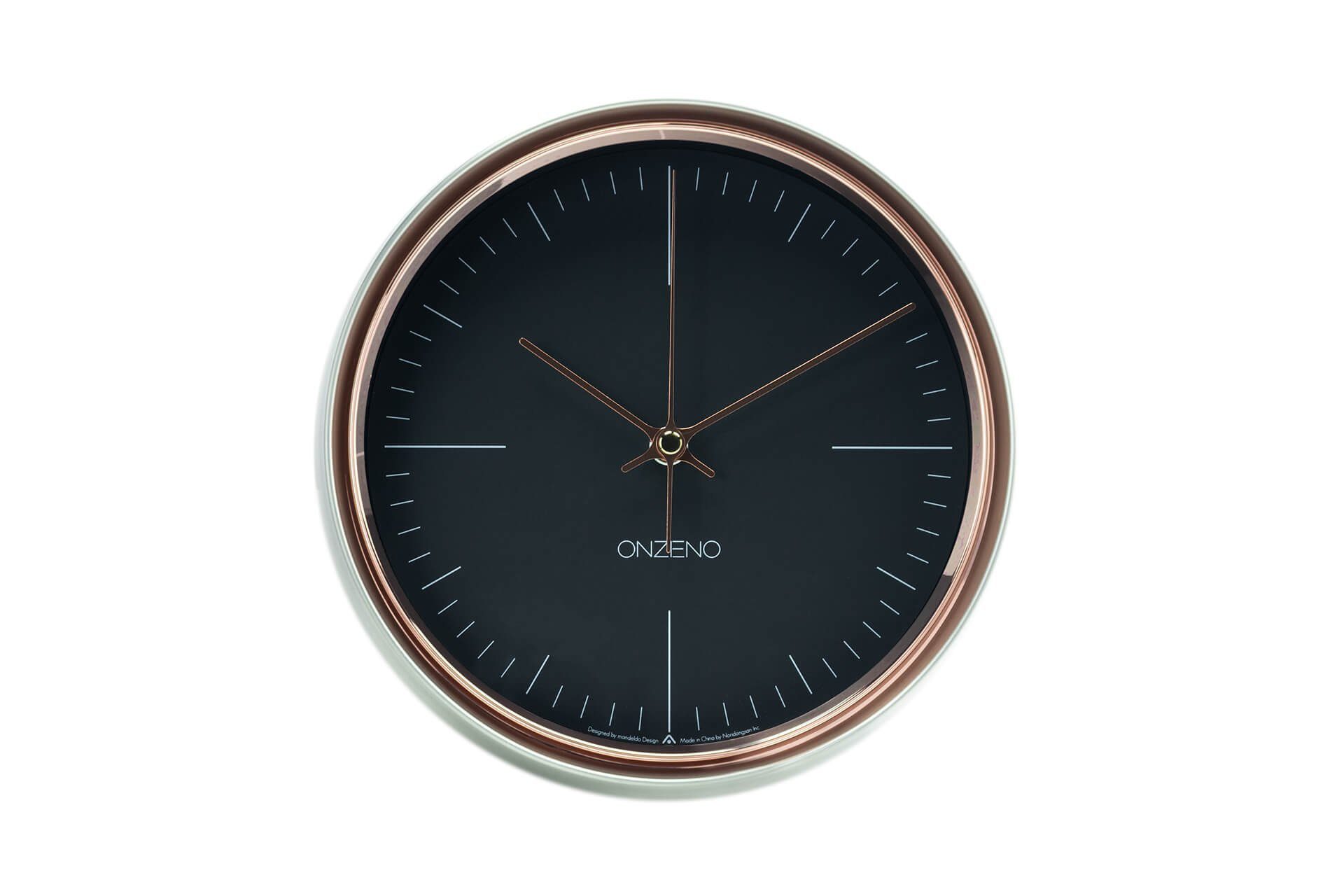 ONZENO Wanduhr THE INTENSIVE. 22.4x22.4x8.1 cm (handgefertigte Design-Uhr)