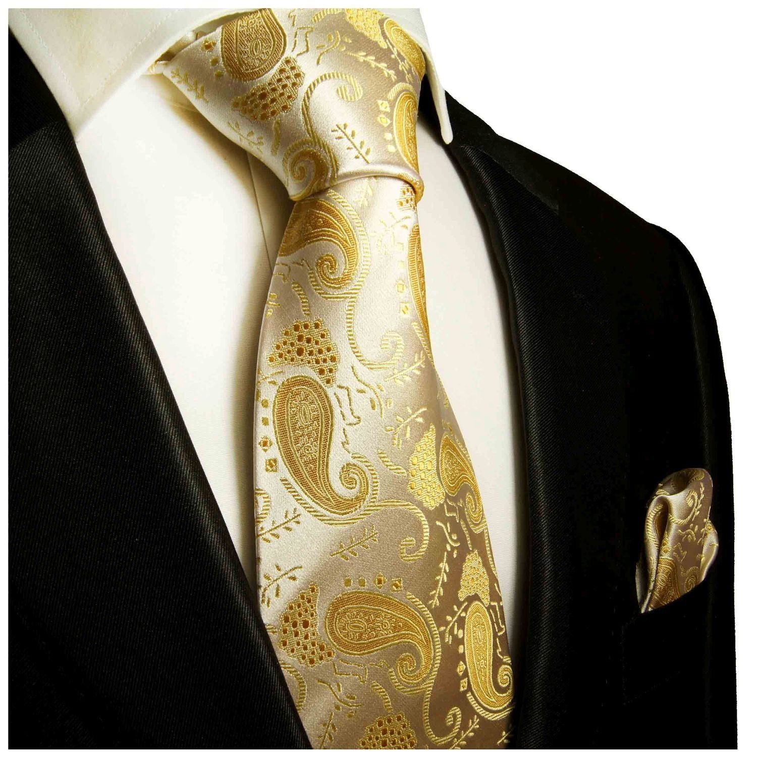 Paul Malone Krawatte Herren Hochzeit Seidenkrawatte und Tuch paisley brokat günstig online kaufen