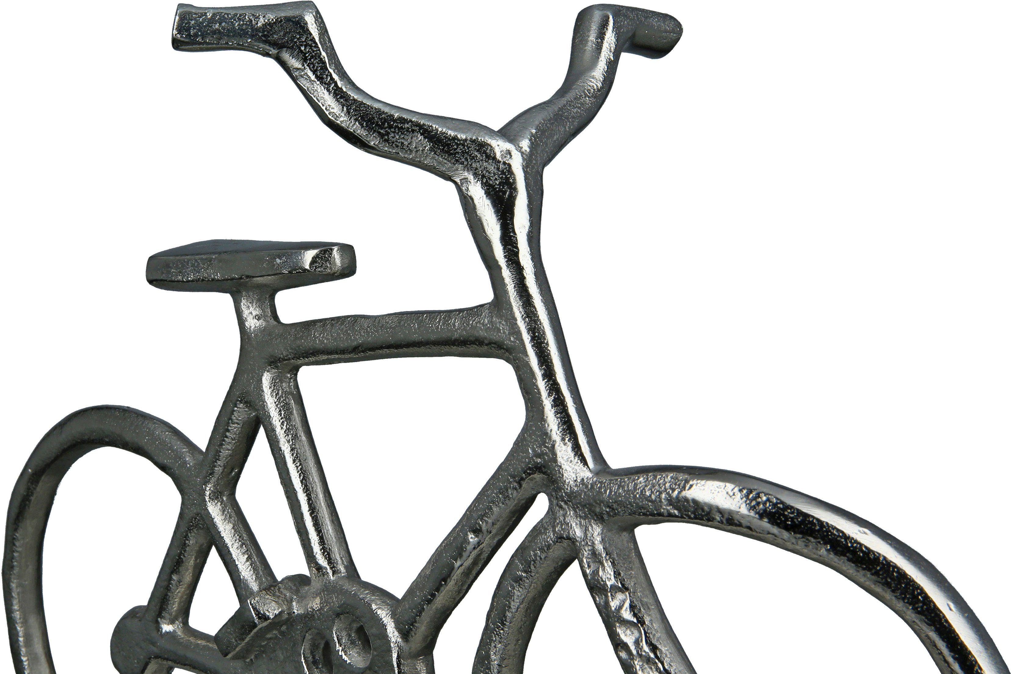 GILDE Dekofigur »Fahrrad auf Base, silber« (1 Stück), Dekoobjekt, aus Metall, Höhe 28 cm, Wohnzimmer-kaufen